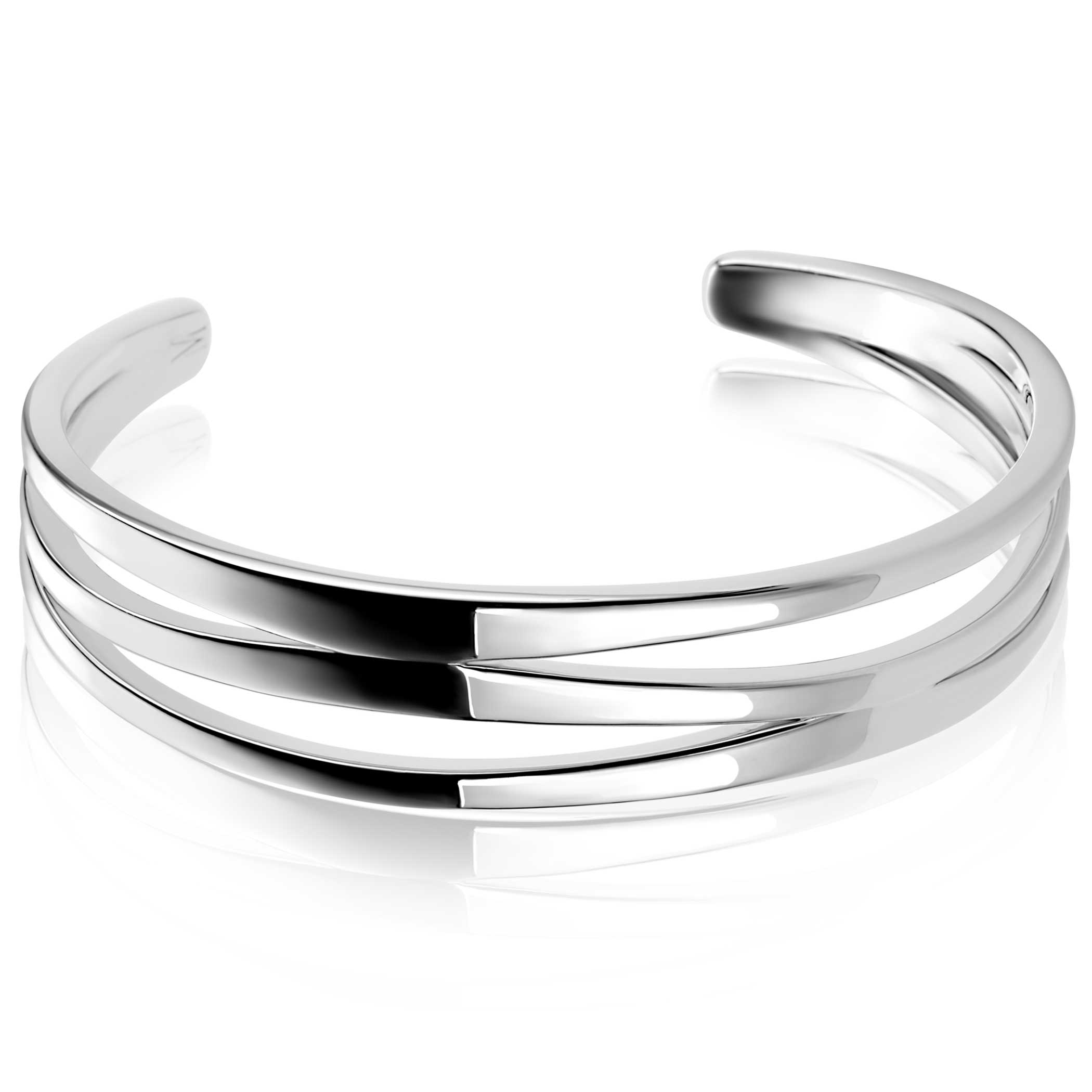 Mart Visser by ZINZI Silber Multi-Look-Klemmarmband 16mm, organisch geformt MVA25