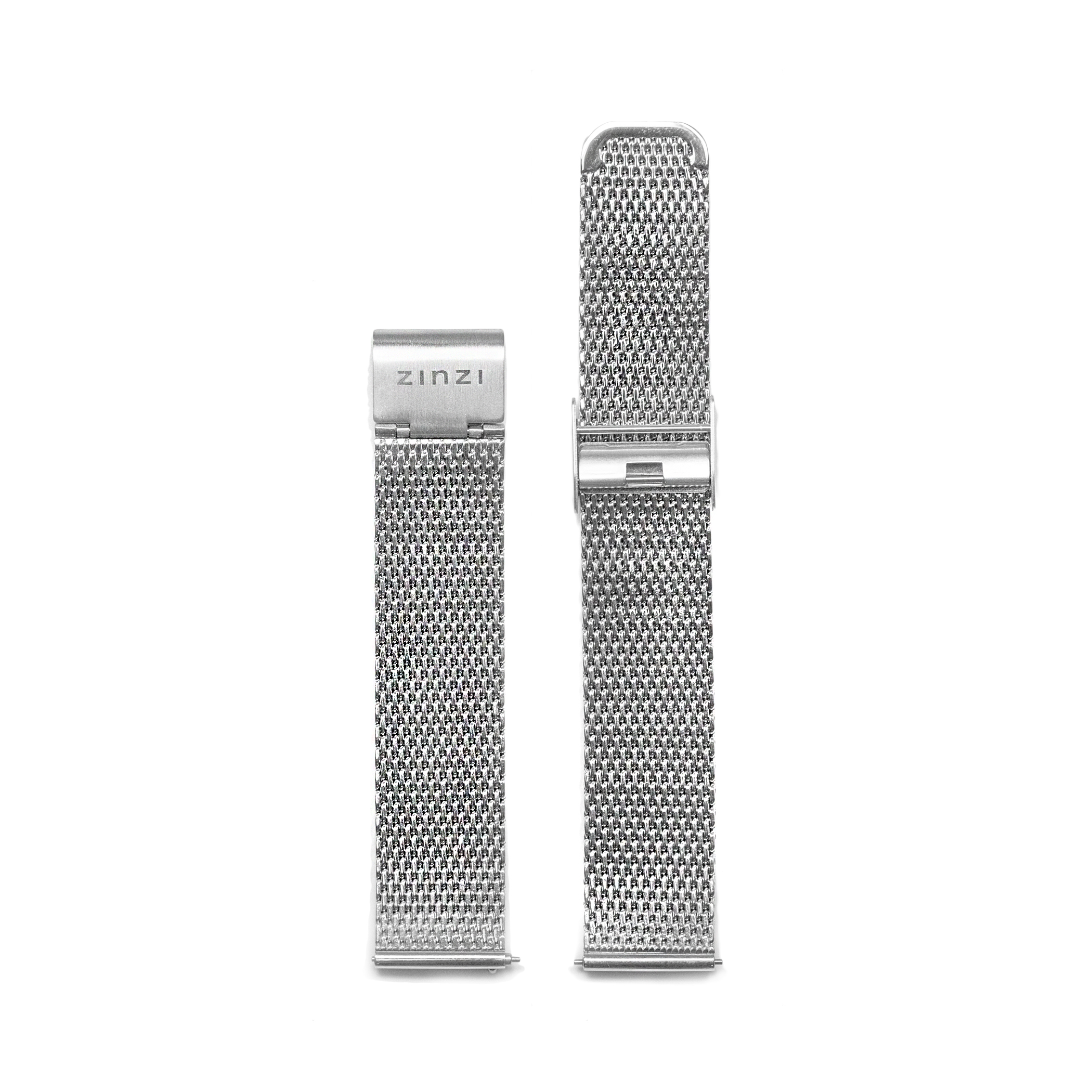 "Zinzi Retro-Uhrenarmband aus Stahlgewebe in Silberfarben 18mm RETBand1"