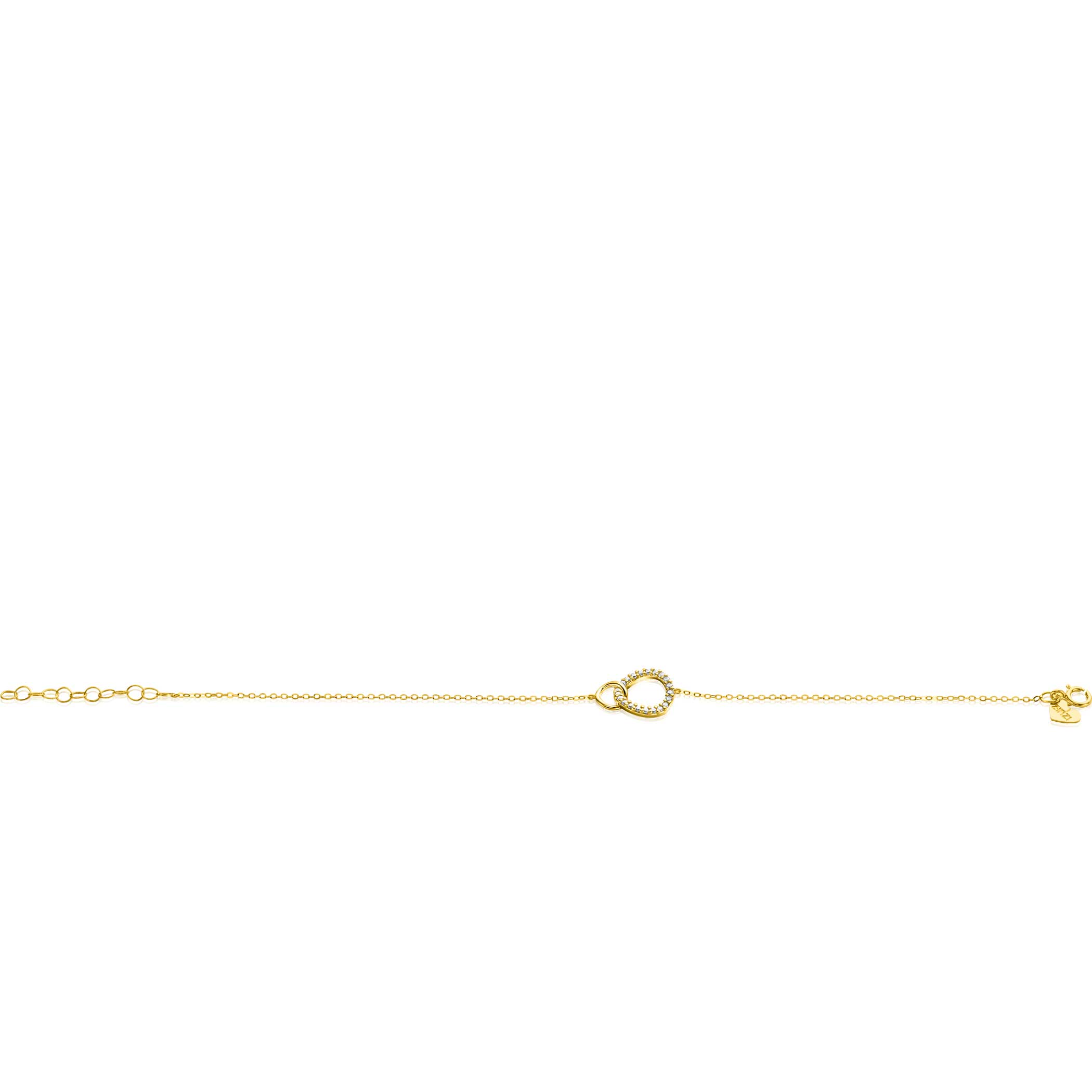 ZINZI GOLD armb. 2 ronde vormen in elkaar 1xzirc.