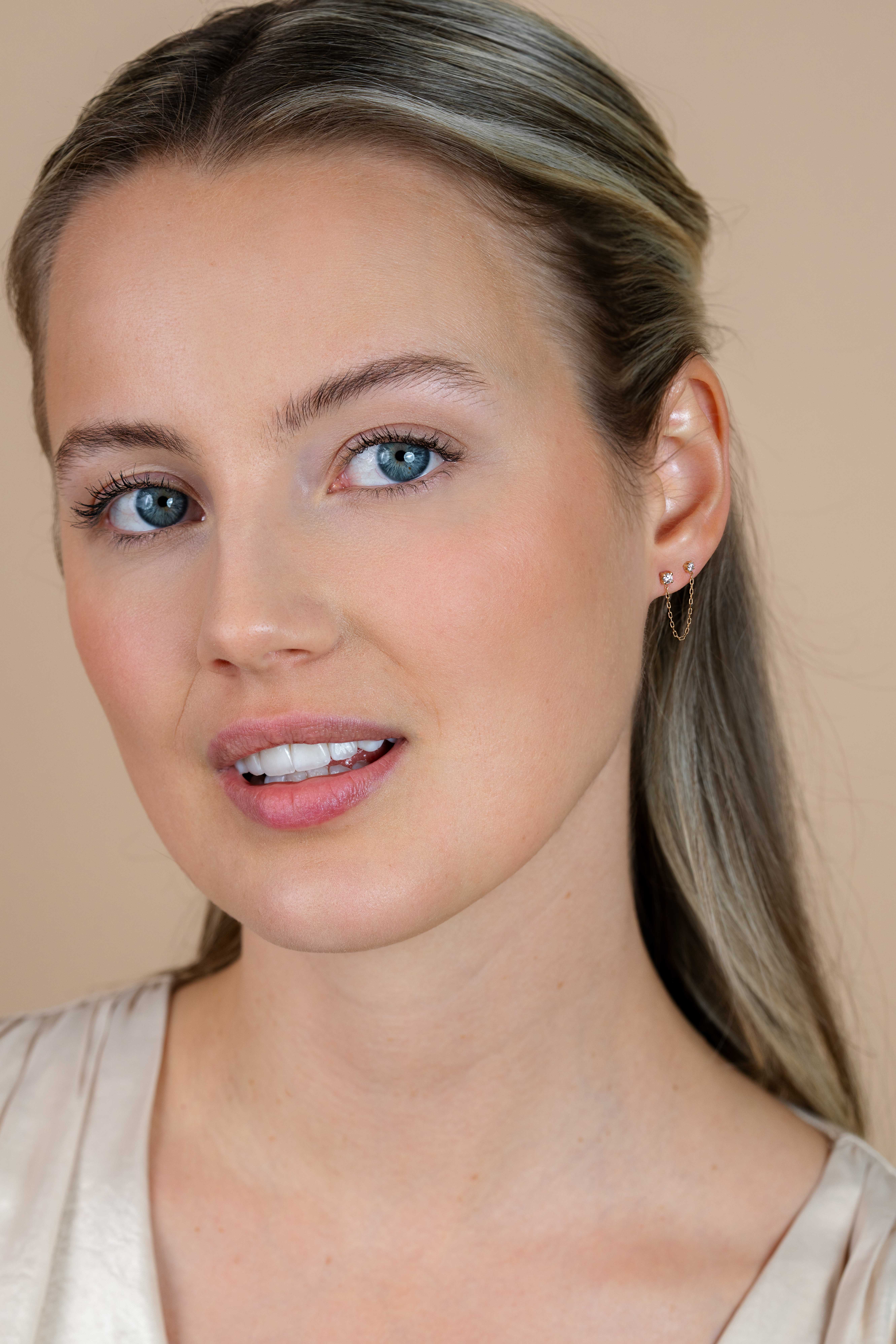 ZINZI GOLD oorkn. zirc.ketting ertussen PER STUK