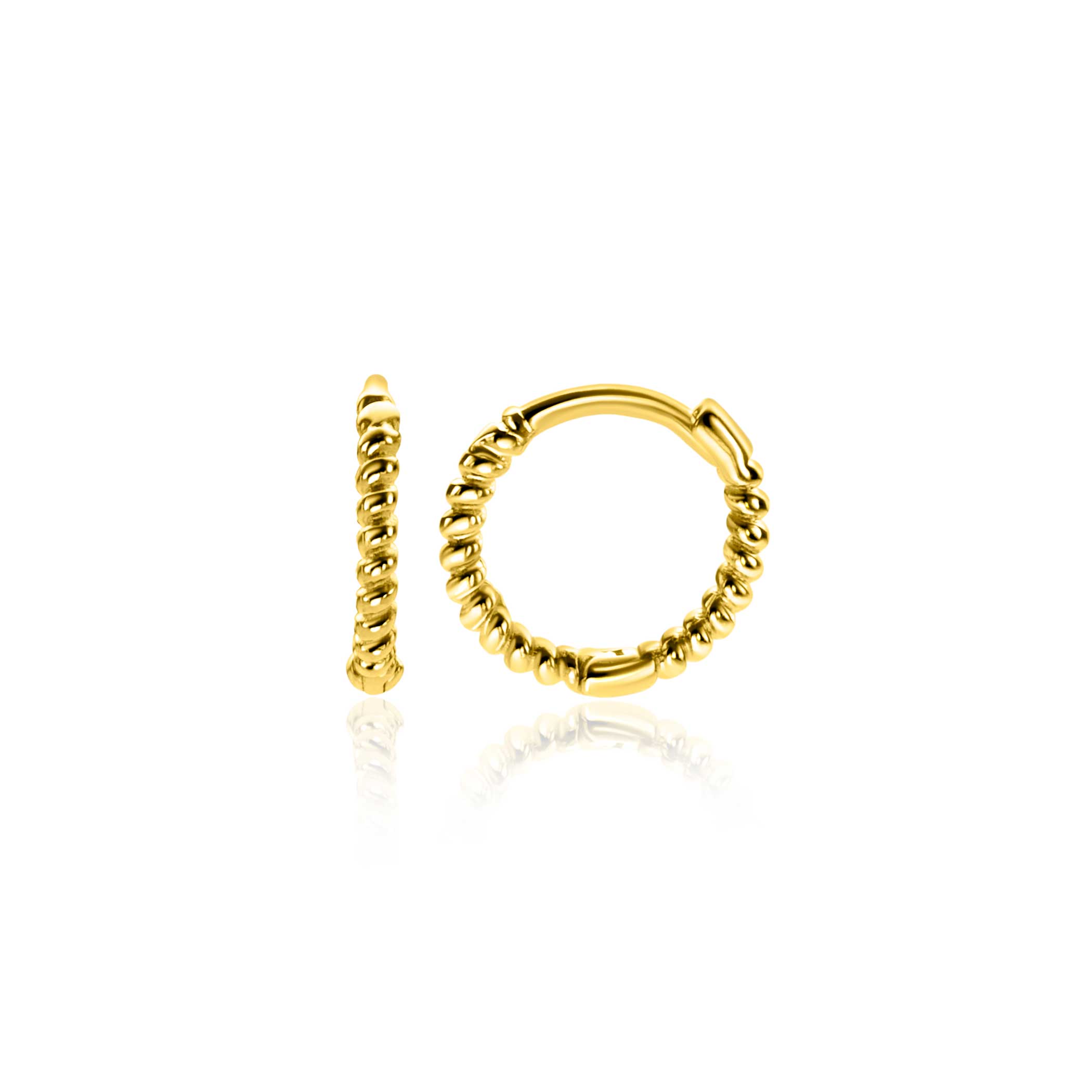 ZINZI GOLD klapcreolen gedraaide buis 10mmx1.3mm
