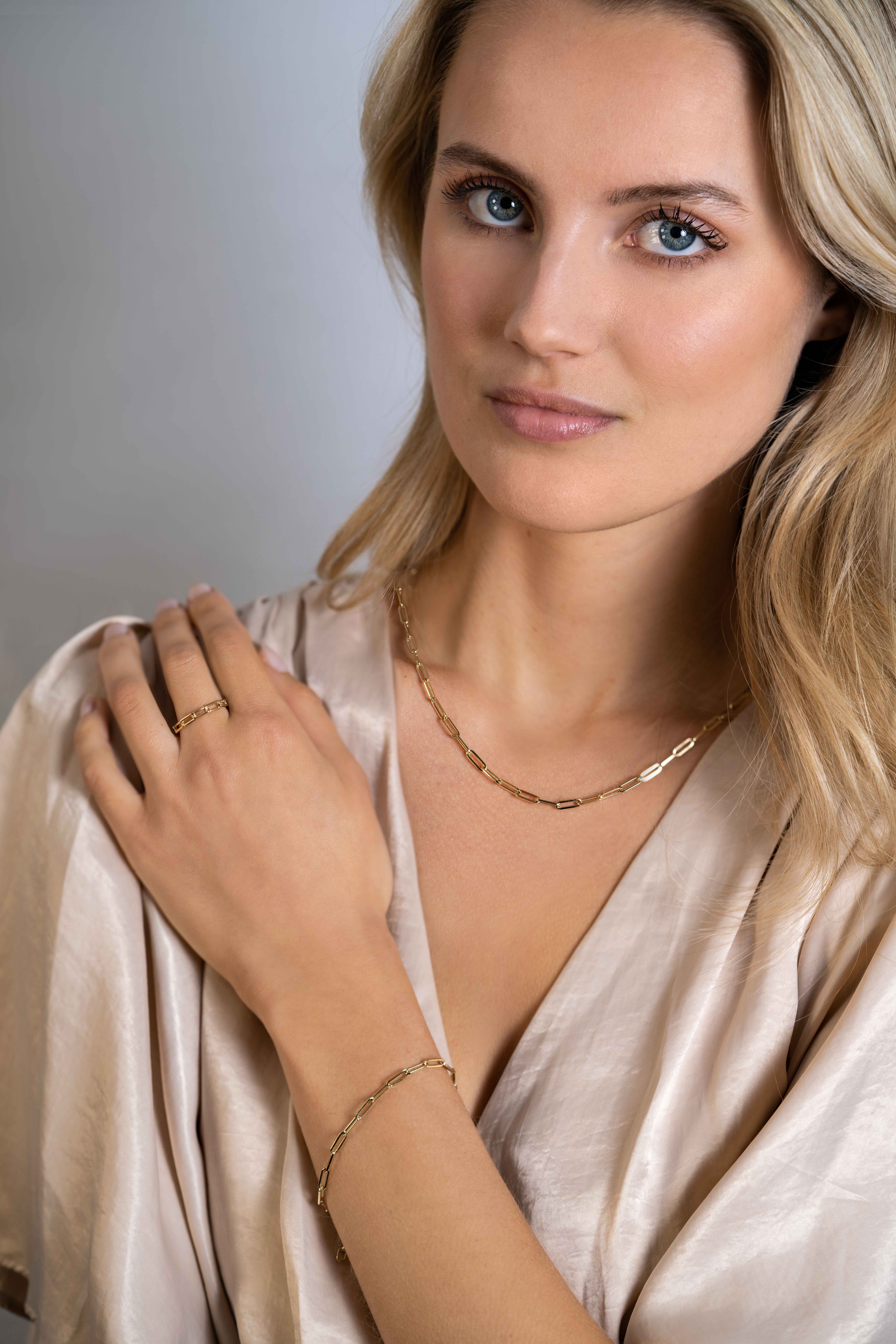 ZINZI GOLD armband paperclip schakels 3mm