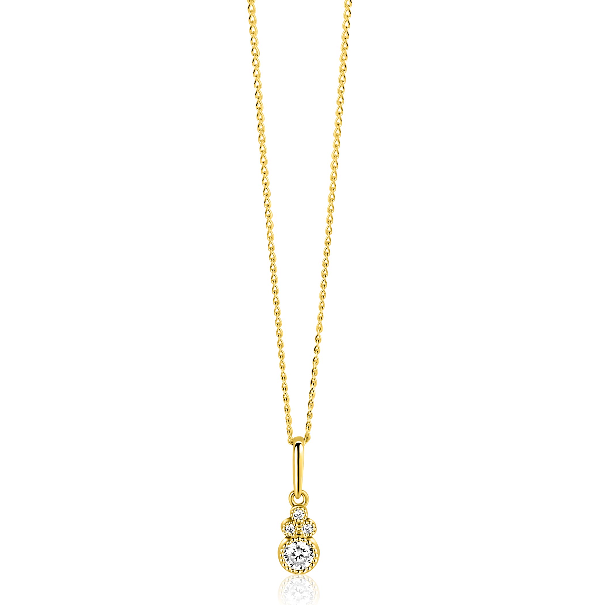 ZINZI GOLD hanger fantasie zirconia's