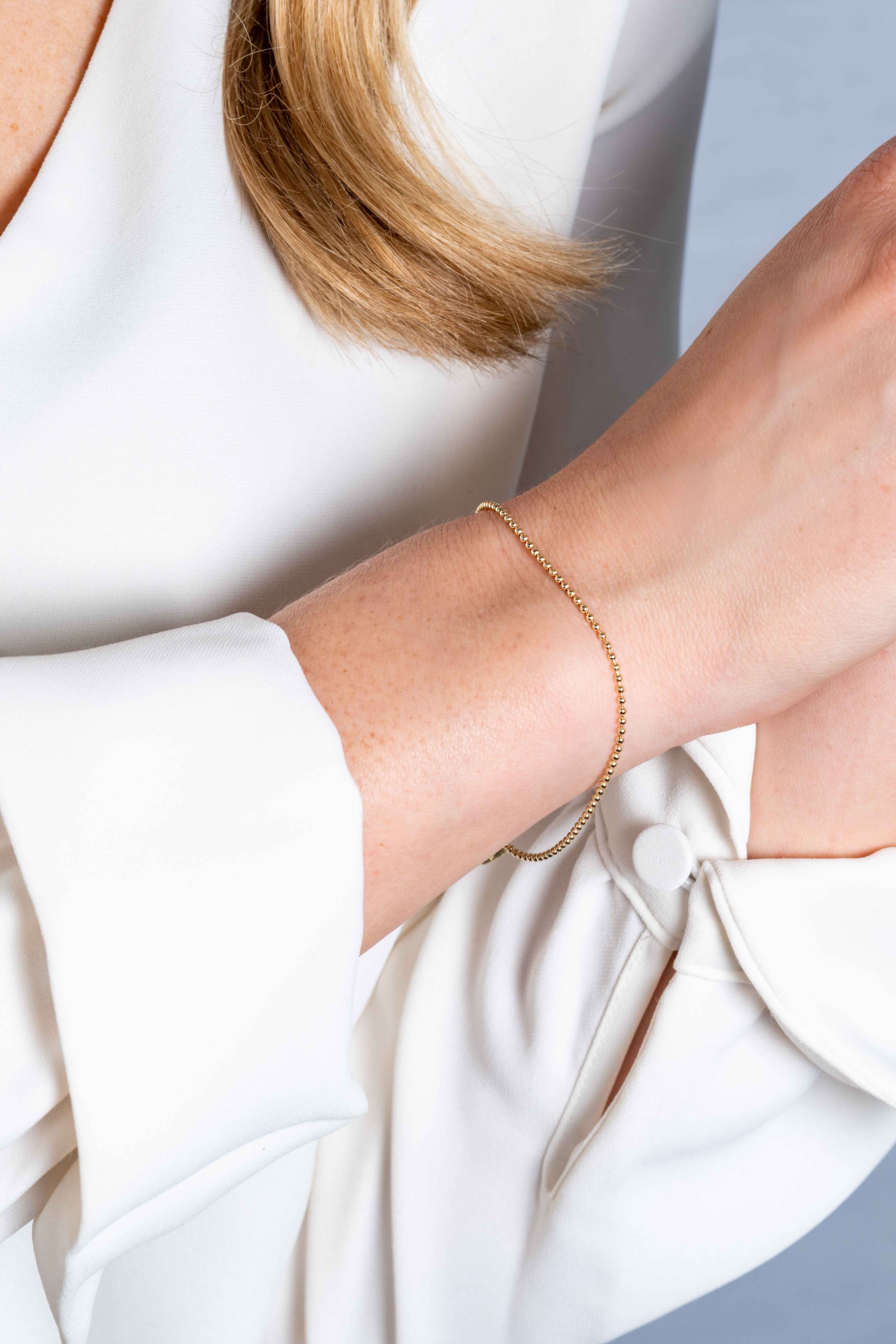ZINZI Gold 14 Karat Kugelarmband  1,3 mm breit ZGA292