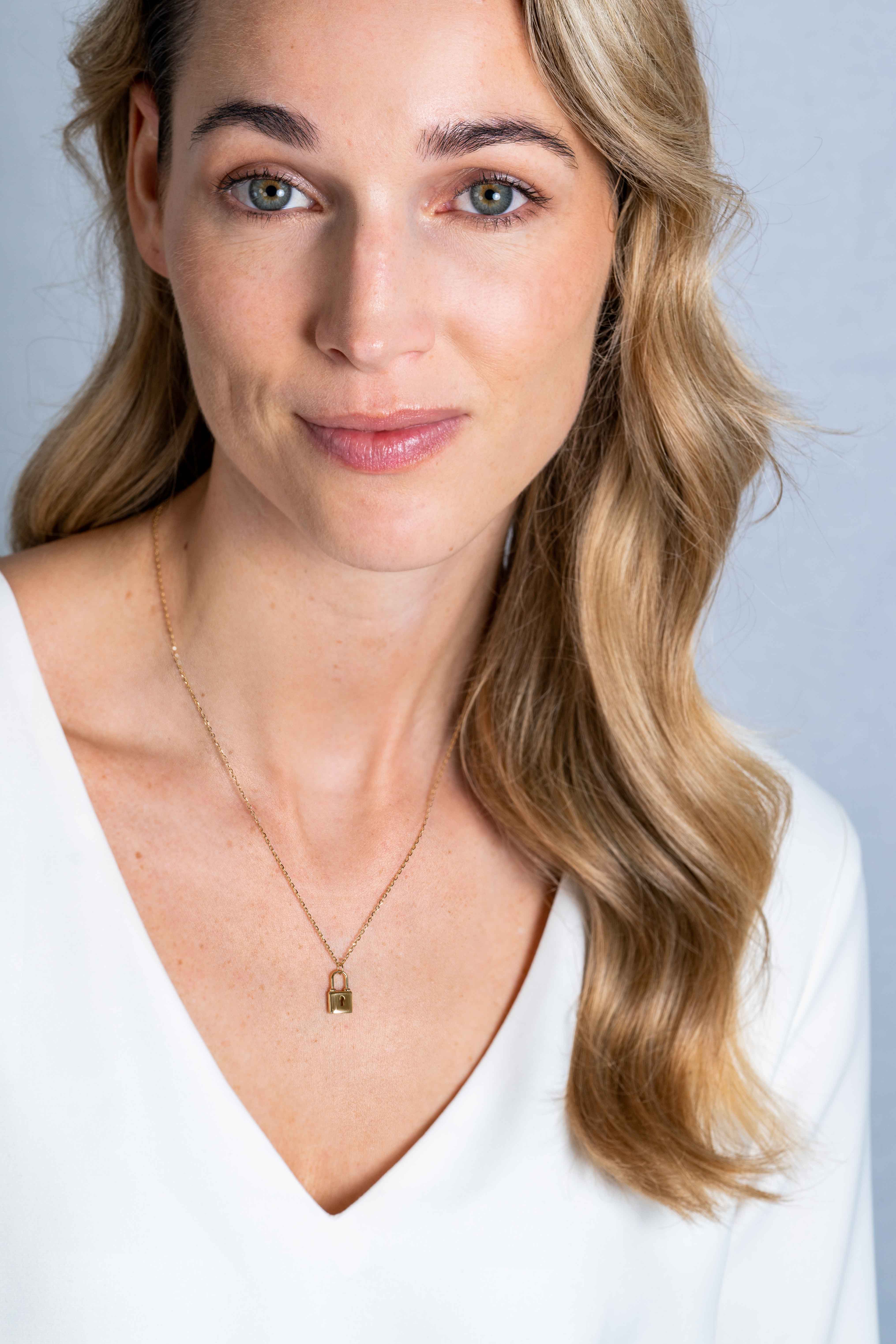 ZINZI GOLD collier met slotje hanger 45cm