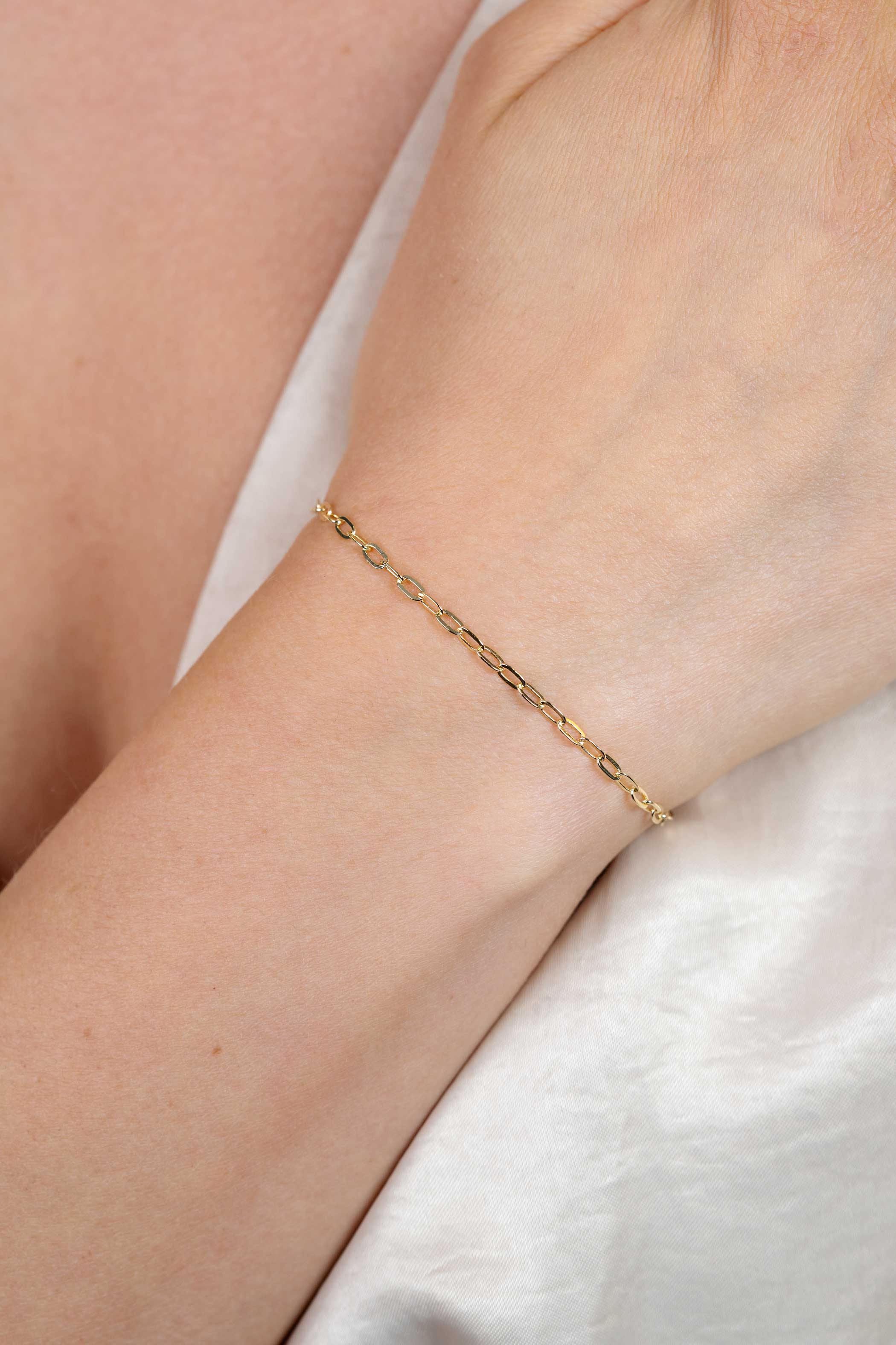 ZINZI Gold 14 Karat Goldarmband mit ovalen Gliedern 2,2 mm breit ZGA291