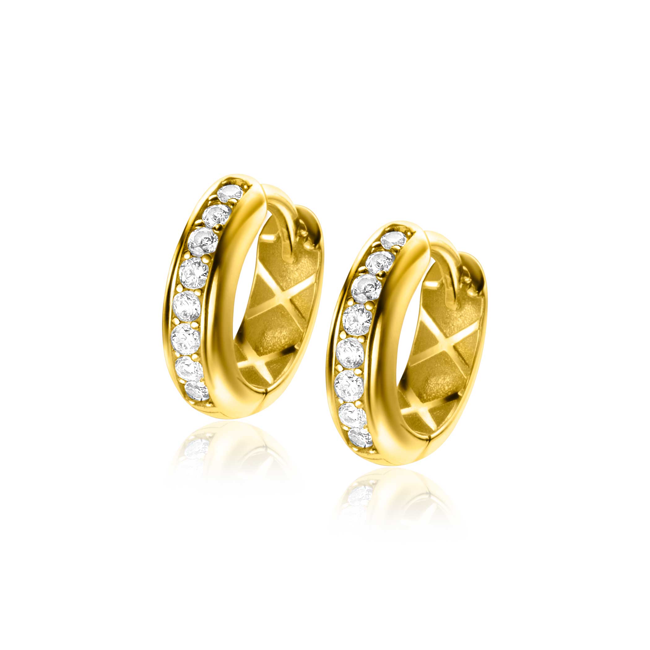 ZINZI GOLD klapcreolen half ronde buis 12,7x3,8mm