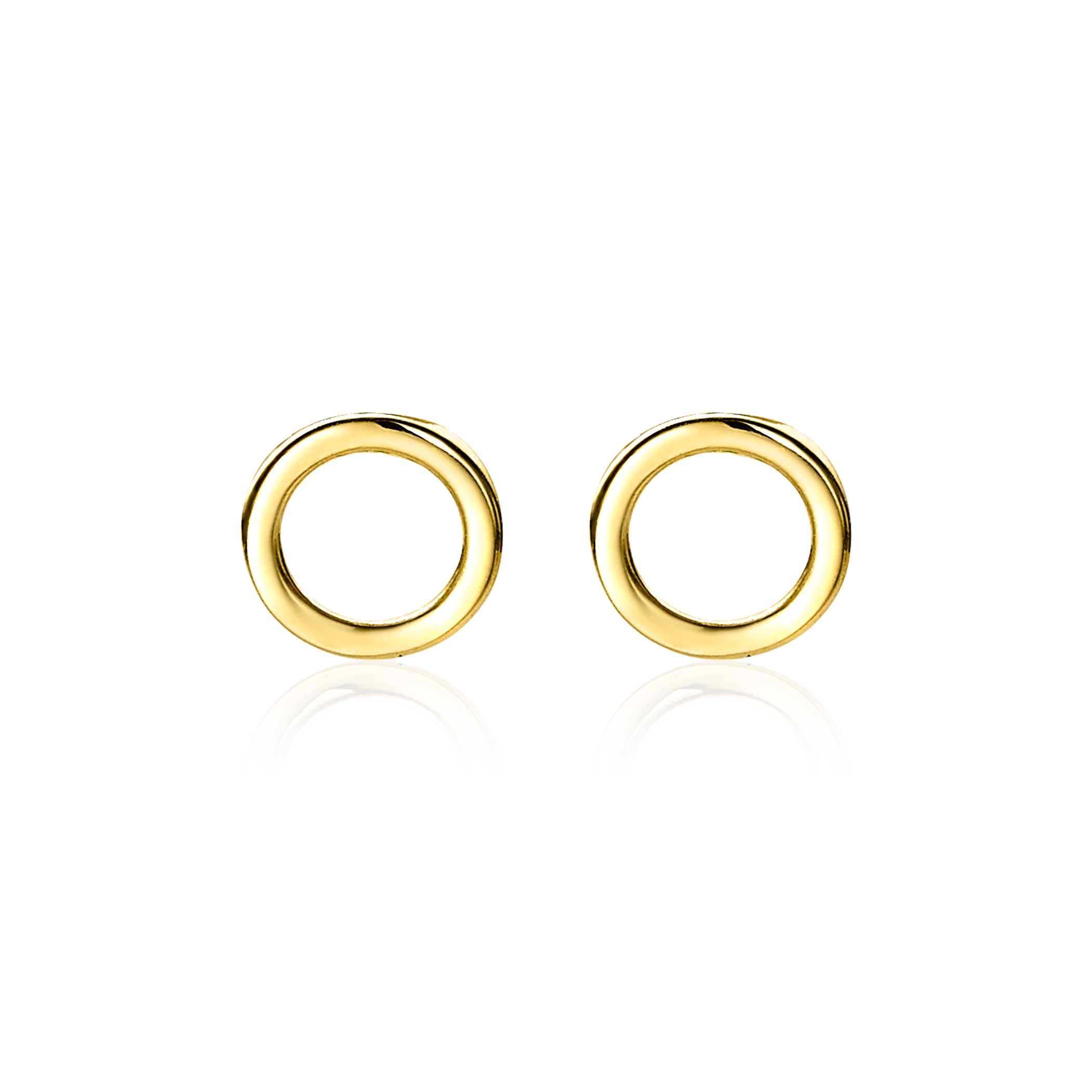 ZINZI Gold 14 Karat Goldohrstecker offen rund 6mm ZGO163