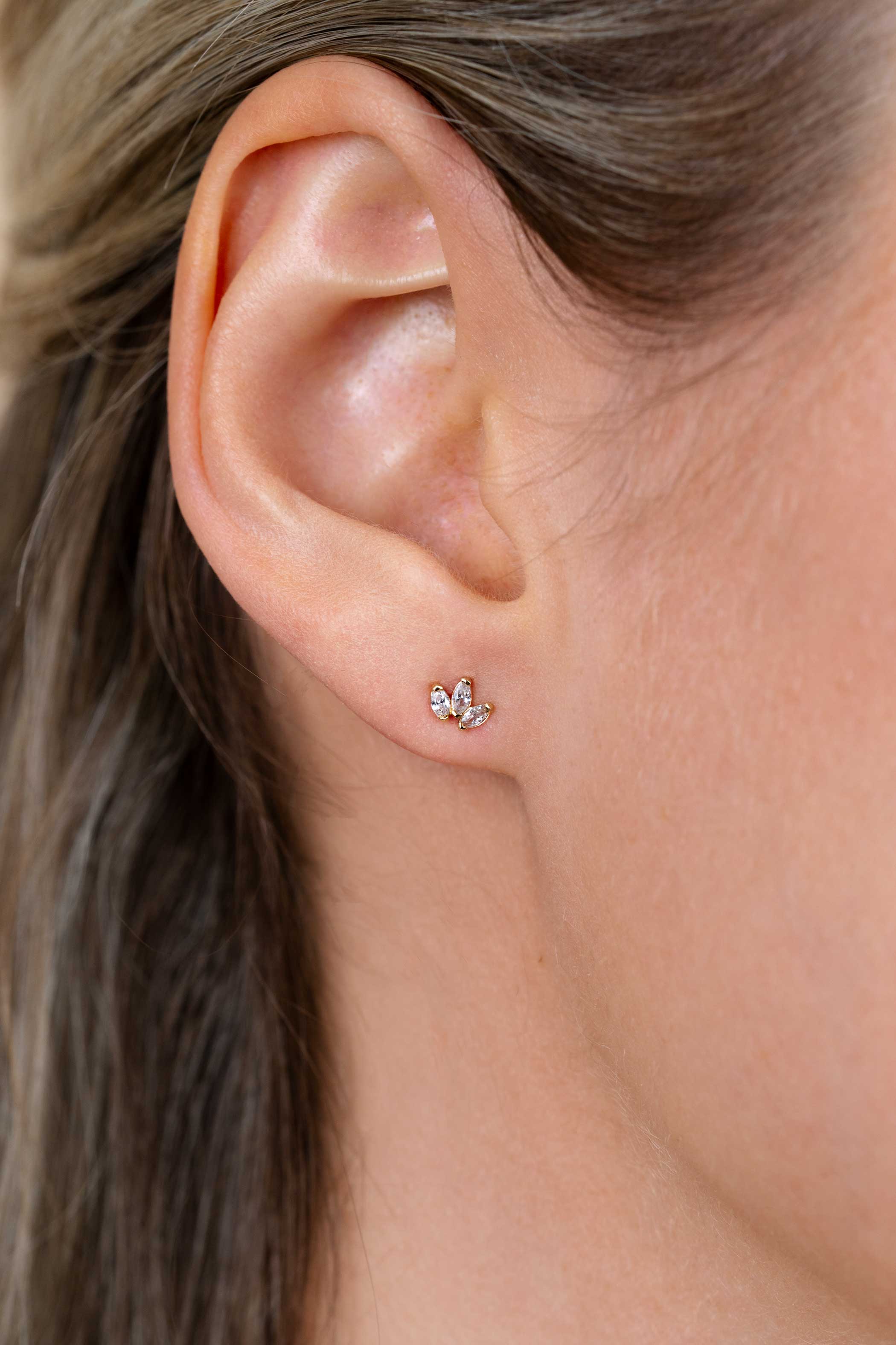 ZINZI GOLD oorknopjes 3x markies zirc.waaiervorm