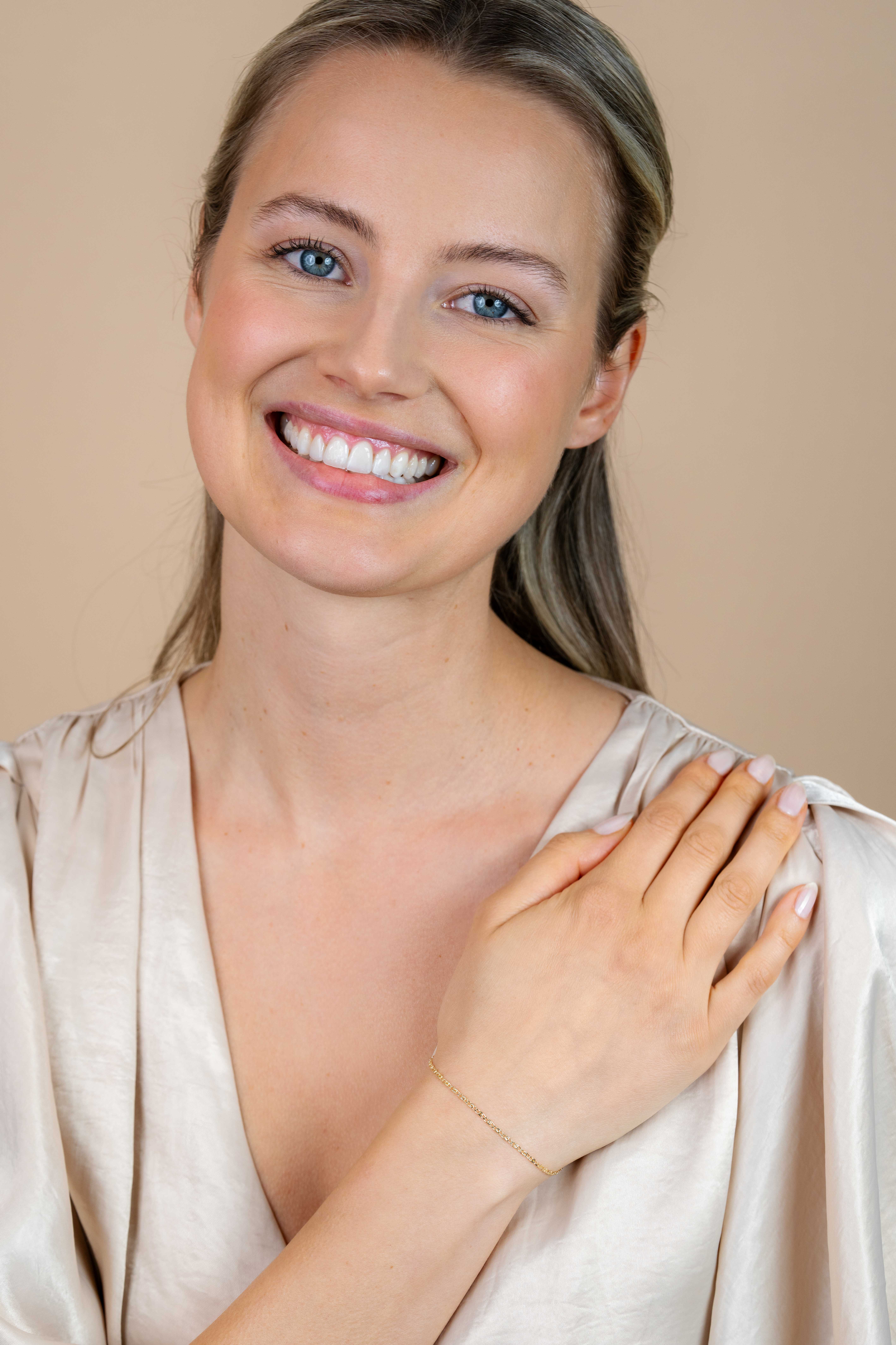 ZINZI Gold 14 Karat Gold Fantasy-Gliederarmband 1,6 mm breit ZGA295