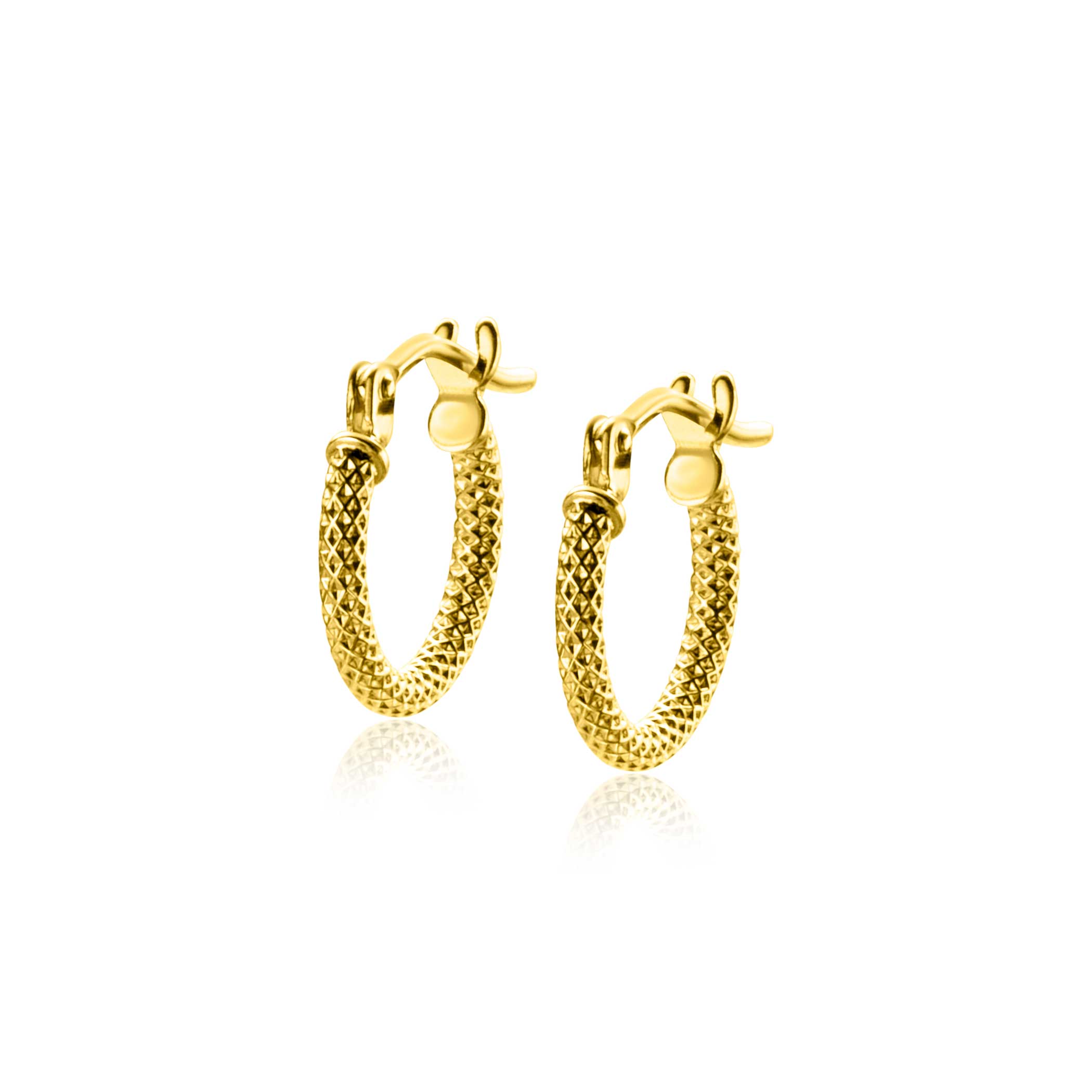 ZINZI GOLD oorringen bewerkt 11,3 x 1,6mm