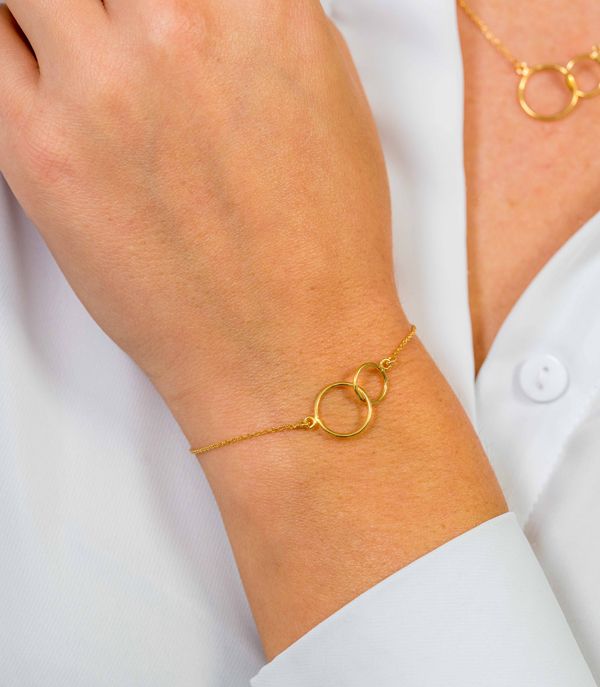 ZINZI 14 Karat Gold Armband offene Kreise ineinander ZGA115