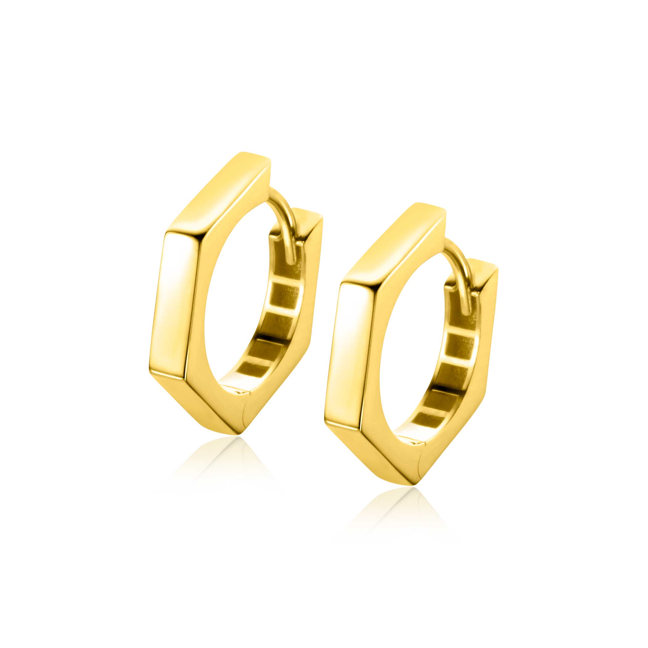 ZINZI GOLD klapcreolen zeskant 17,5 x 2,7mm