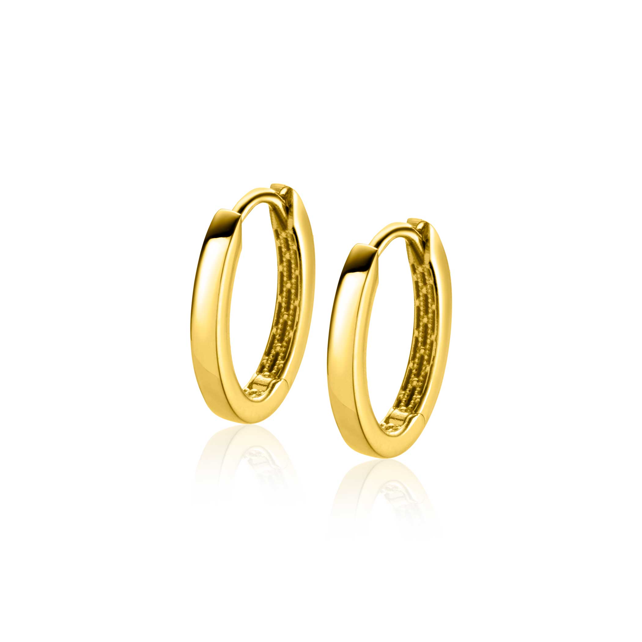 ZINZI GOLD klapcreolen ovaal 15x2mm