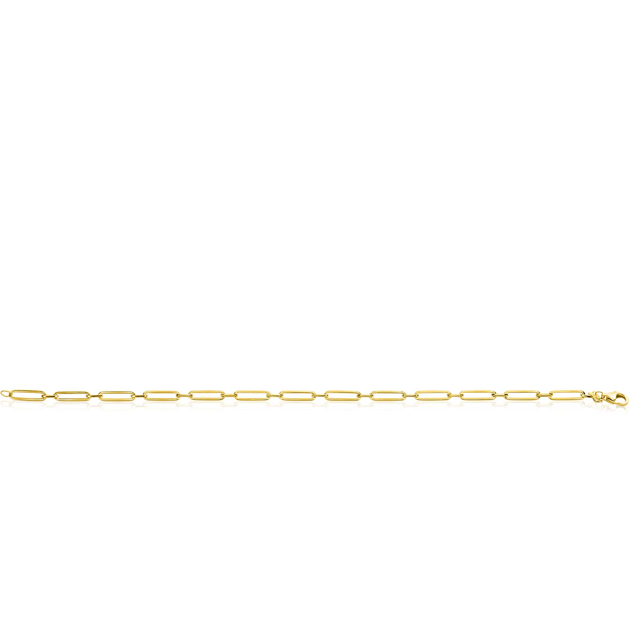 ZINZI GOLD armband paperclip met tussenoog