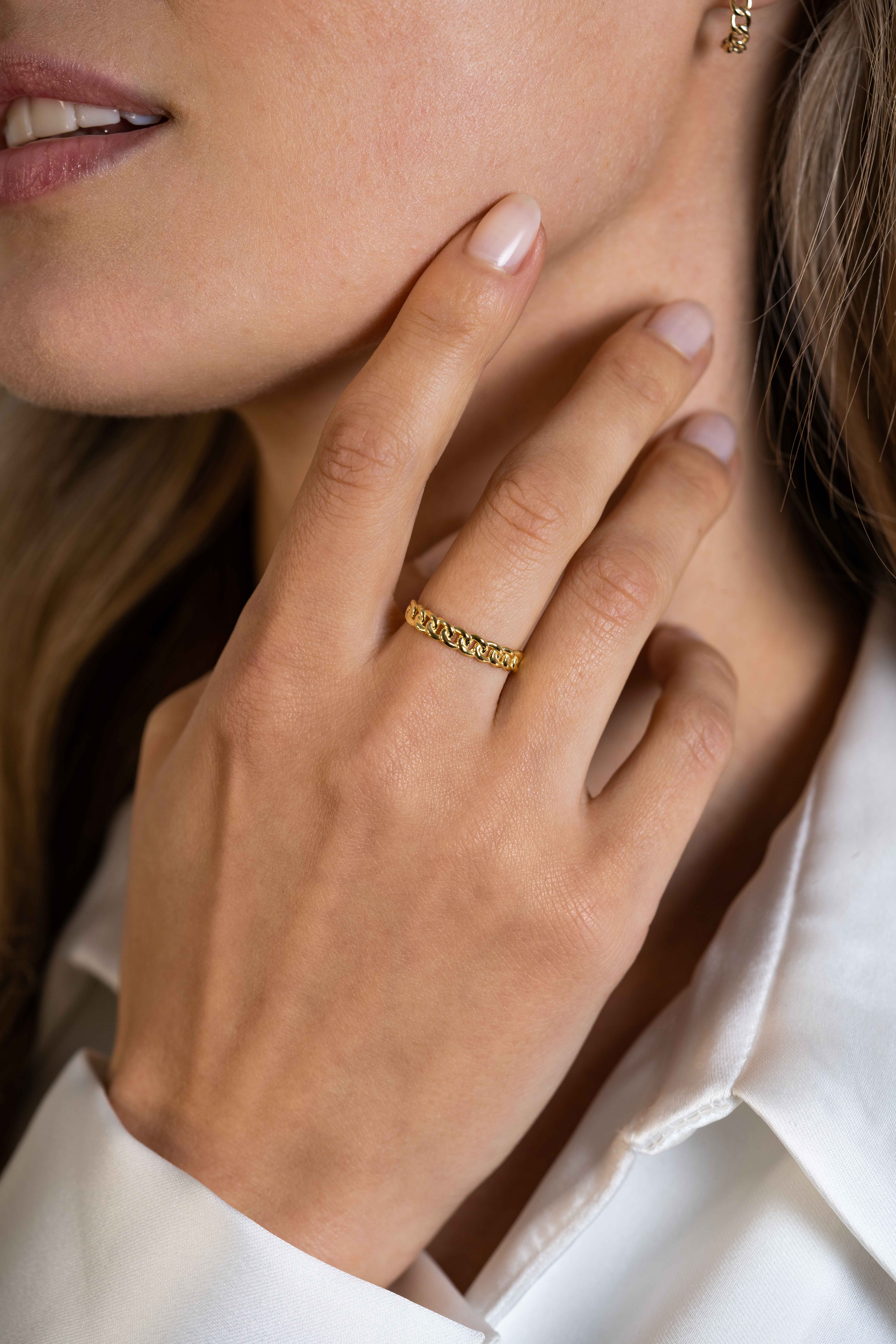 ZINZI Gold ring gourmet schakel 3.6mm mt. 58