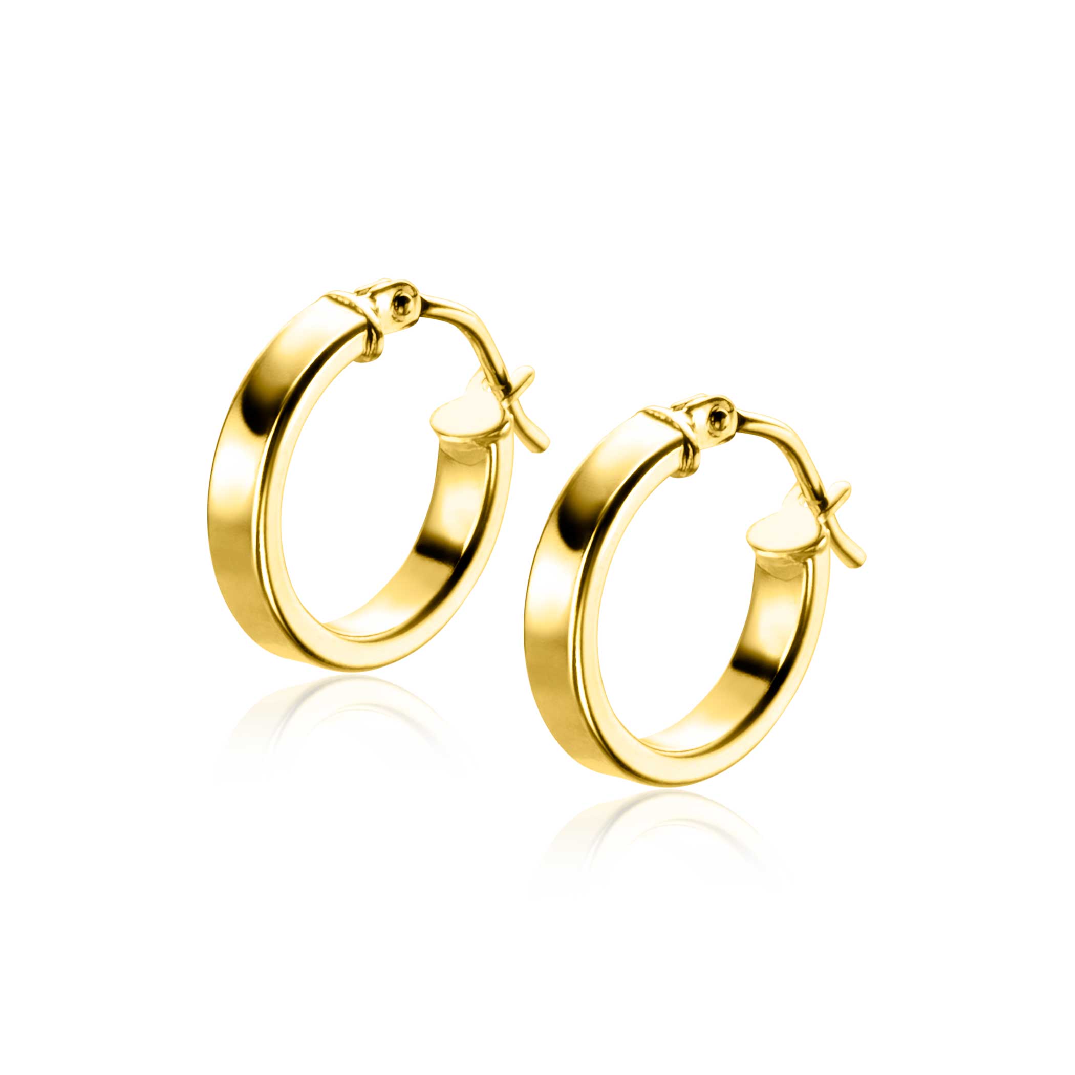 ZINZI GOLD oorringen platte vk buis 13x3mm