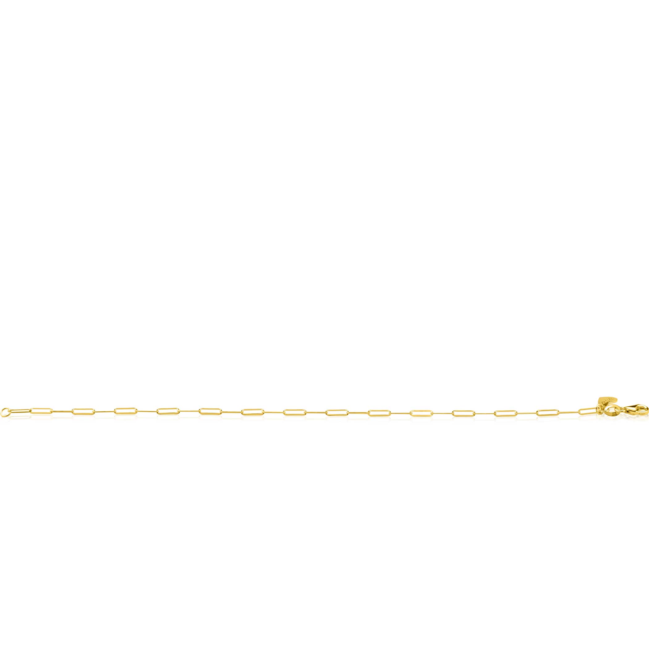 ZINZI Gold 14 Karat Gold Armband mit Paperclip Gliedern 1,9mm breit ZGA298