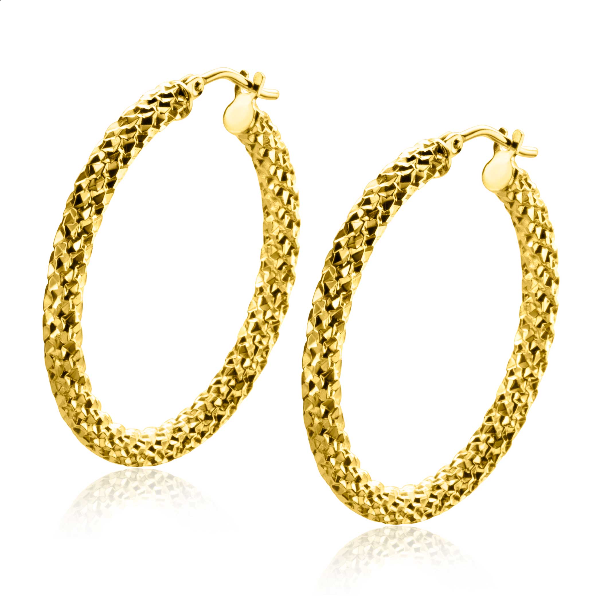 ZINZI GOLD oorringen bewerkt 28x3mm