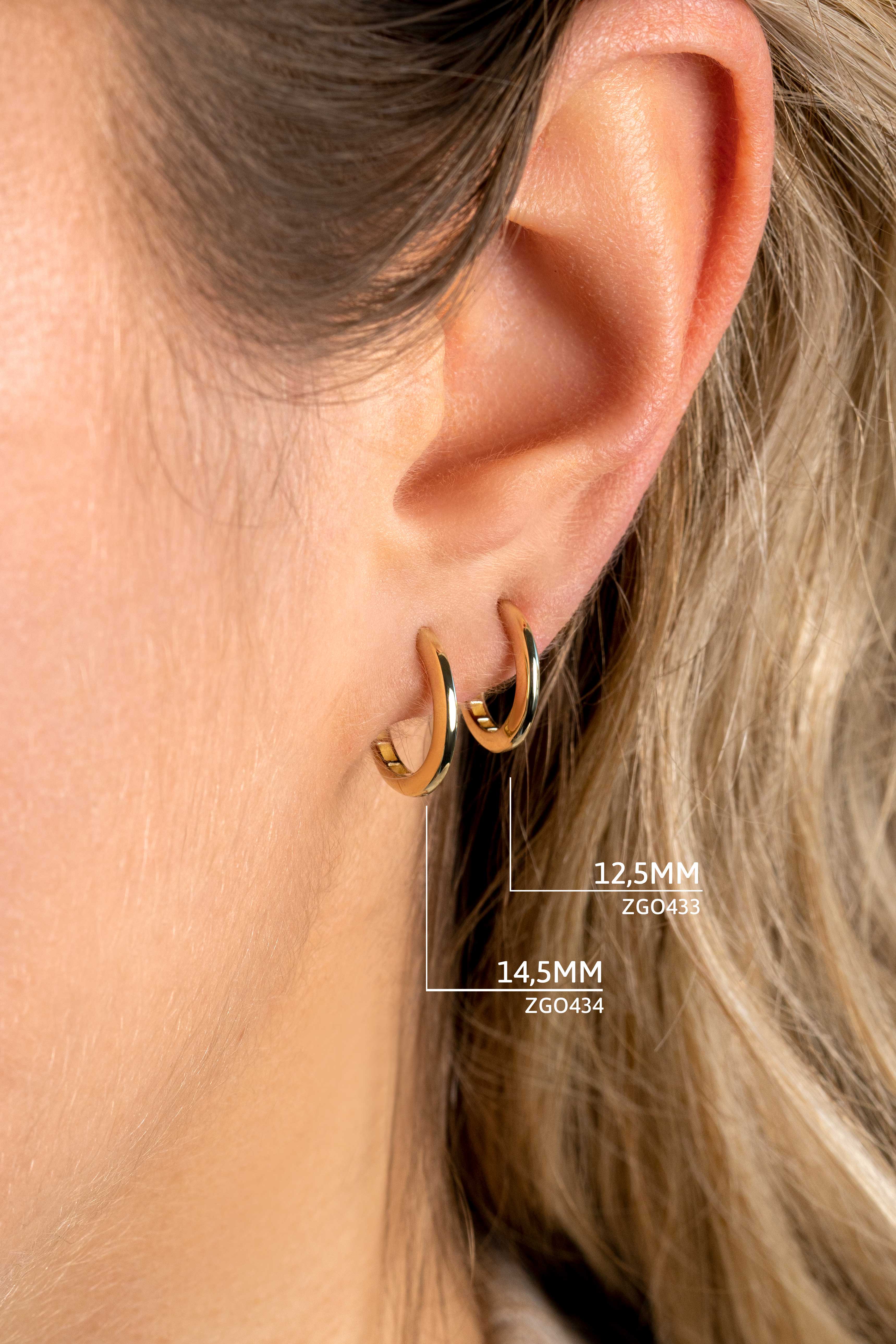 ZINZI GOLD klapcreolen half ronde buis 12,4x1,8mm