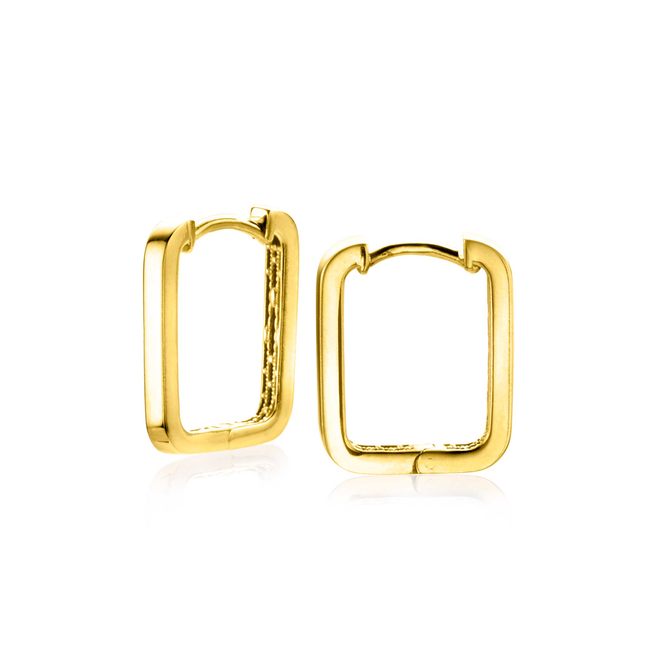 ZINZI GOLD klapcreolen rechthoek 16x2mm