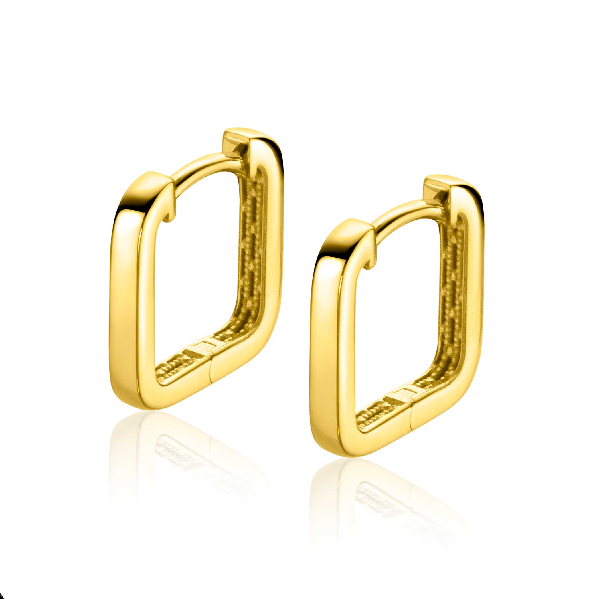 ZINZI GOLD klapcreolen vierkant 12 x1.7mm