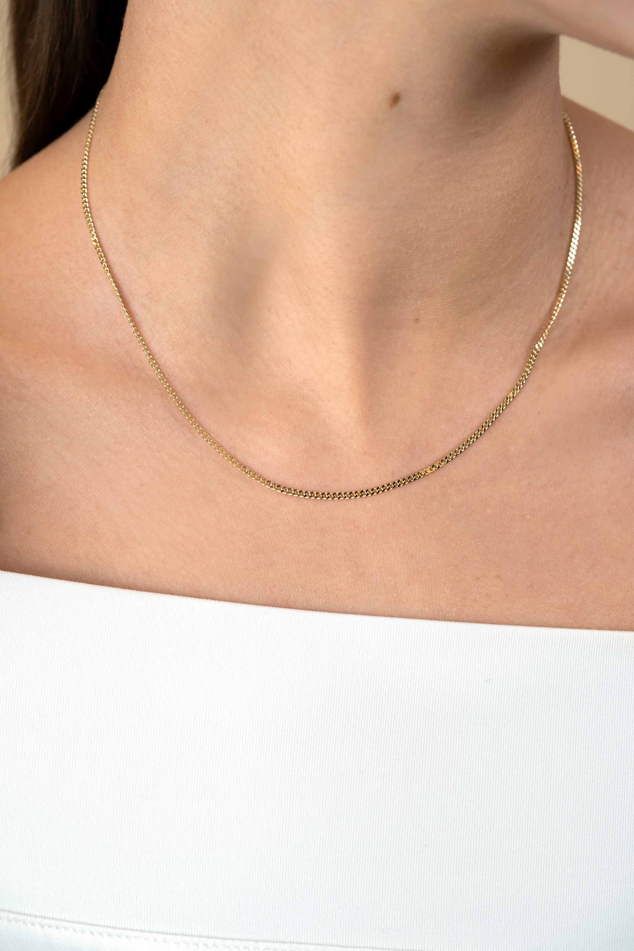 ZINZI Gold 14 Karat Gold Halskette 2,2mm breit und 43cm lang ZGC293