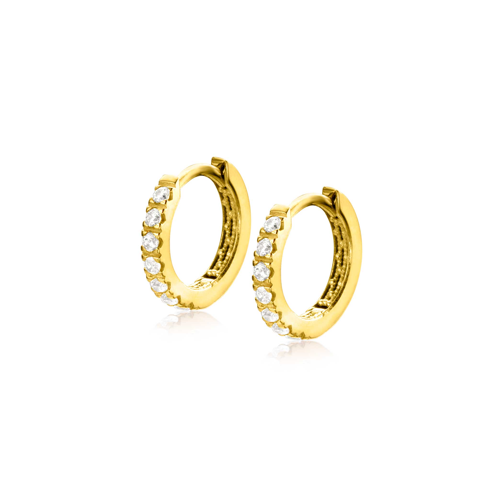 ZINZI GOLD klapcreolen m. zirc. 11x2mm