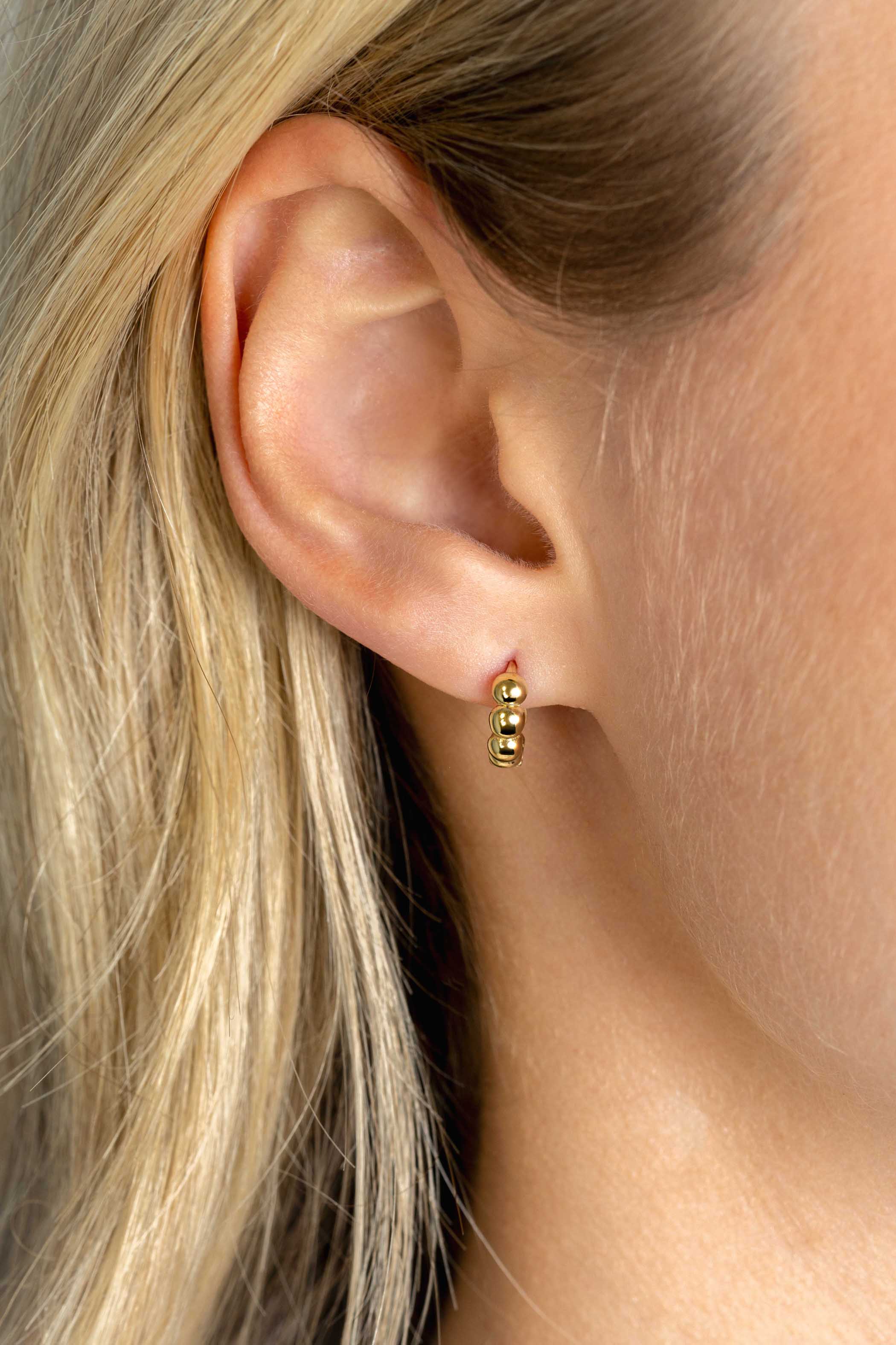 ZINZI GOLD klapcreolen bolletjes 11 x 3,3mm