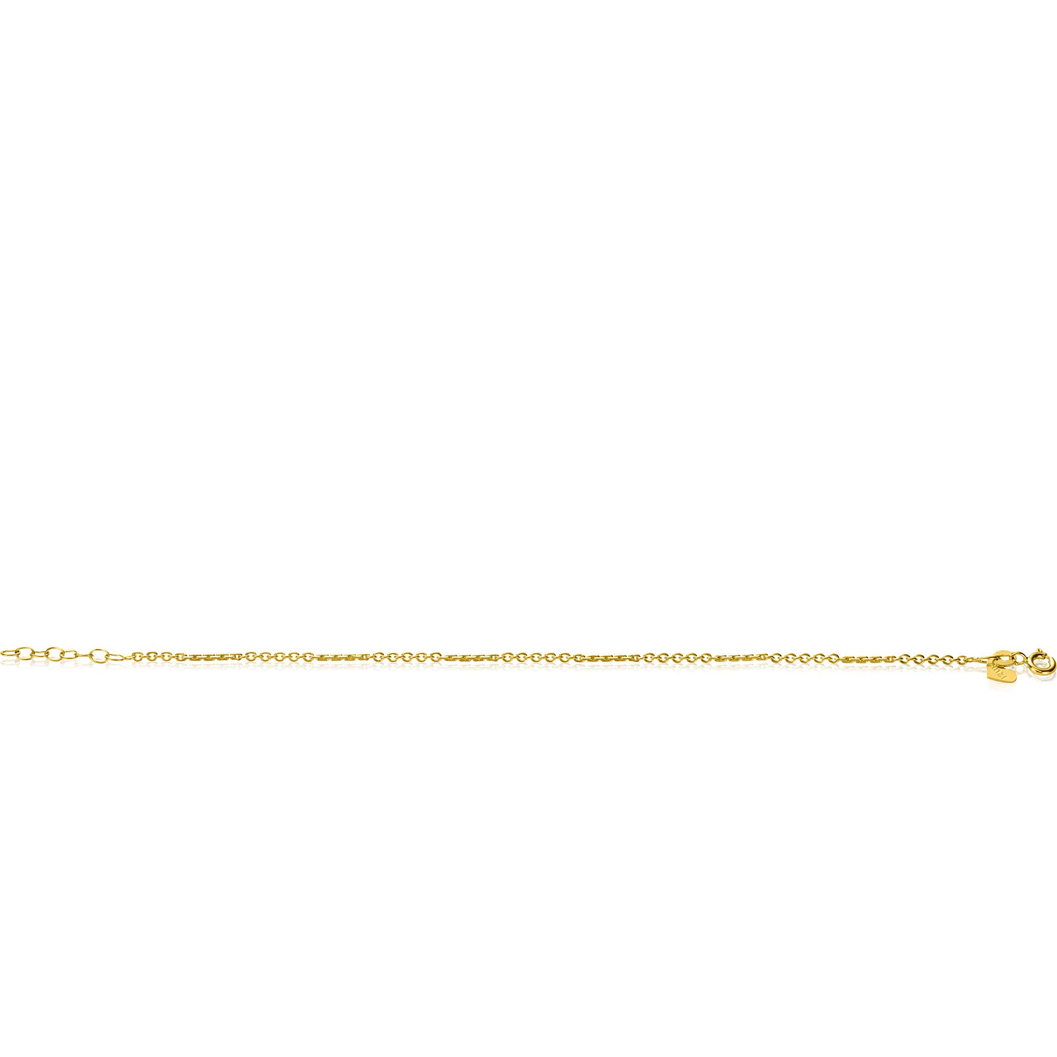 ZINZI Gold 14-karaats massives goldenes Armband mit verzierten gedrehten Stäbchen und feinen Jasseron-Gliedern, 2 mm breit, 17-19 cm lang, ZGA500