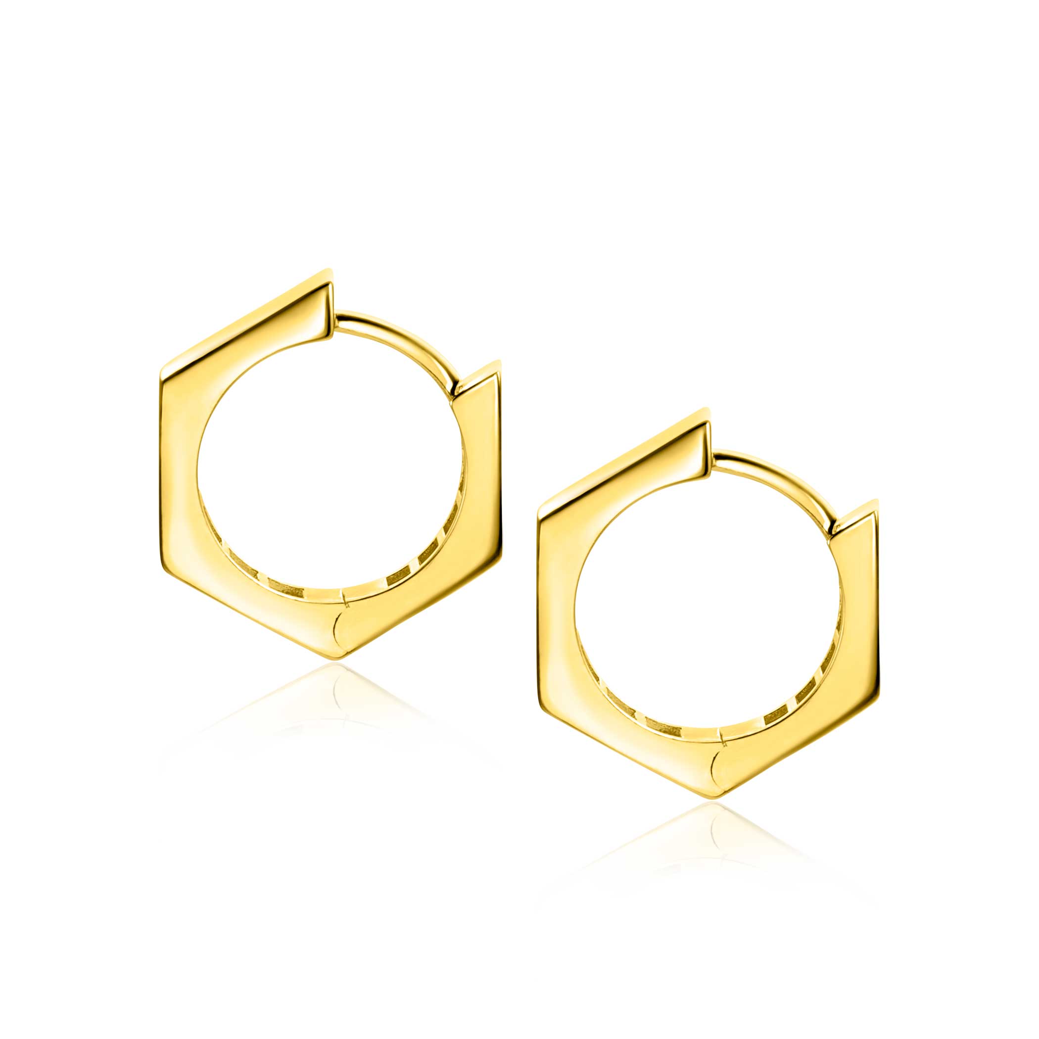 ZINZI GOLD klapcreolen zeskant 17,5 x 2,7mm