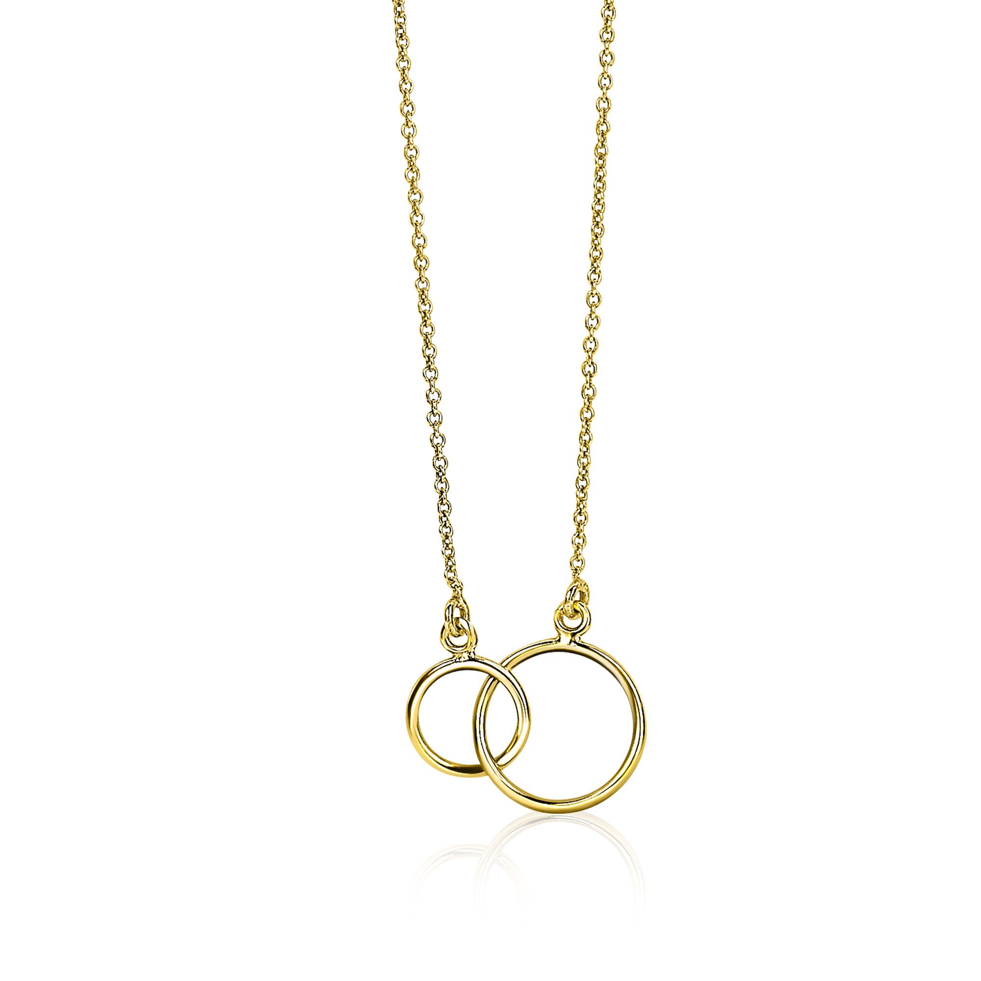 ZINZI Gold 14 Karat Goldkette offene Kreise ineinander 42cm ZGC115