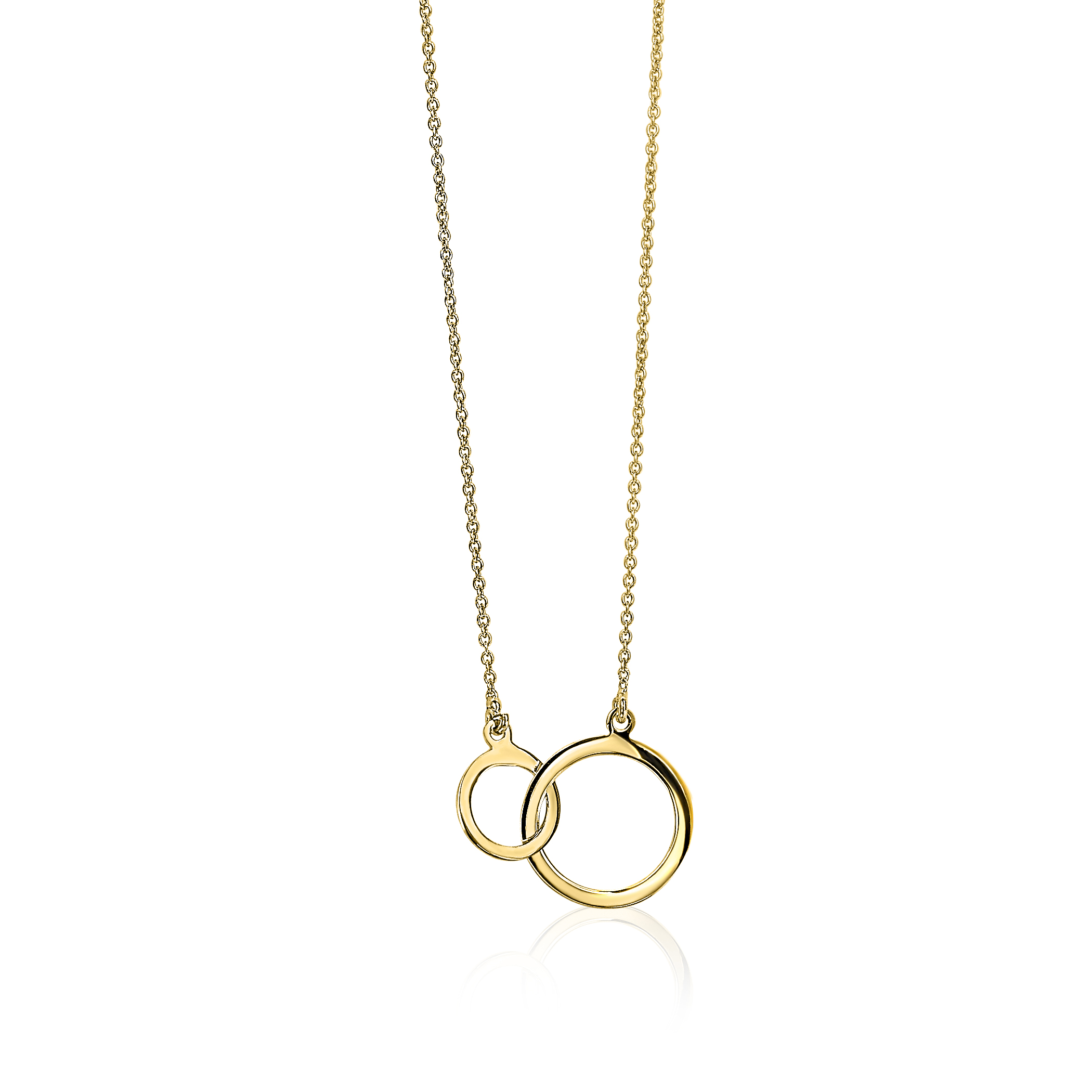 ZINZI Gold 14 Karat Gold Jasseron Halskette runde Formen 42cm ZGC113