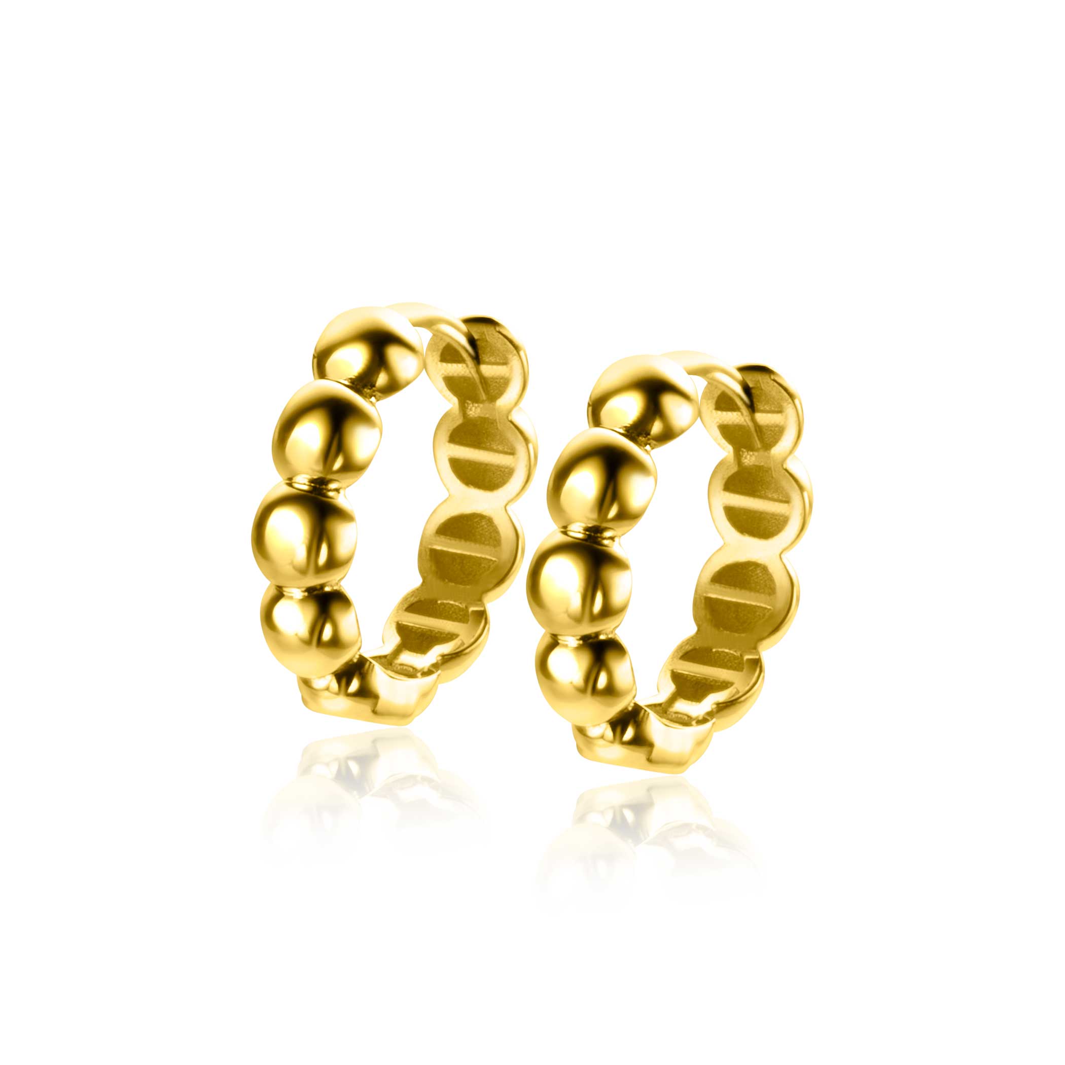 ZINZI GOLD klapcreolen bolletjes 13 x 3,3mm