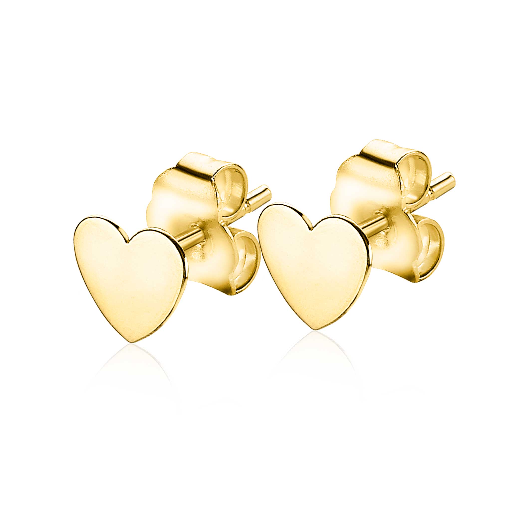 ZINZI Gold 14 Karat Gold Ohrstecker glatt Herz ZGO214