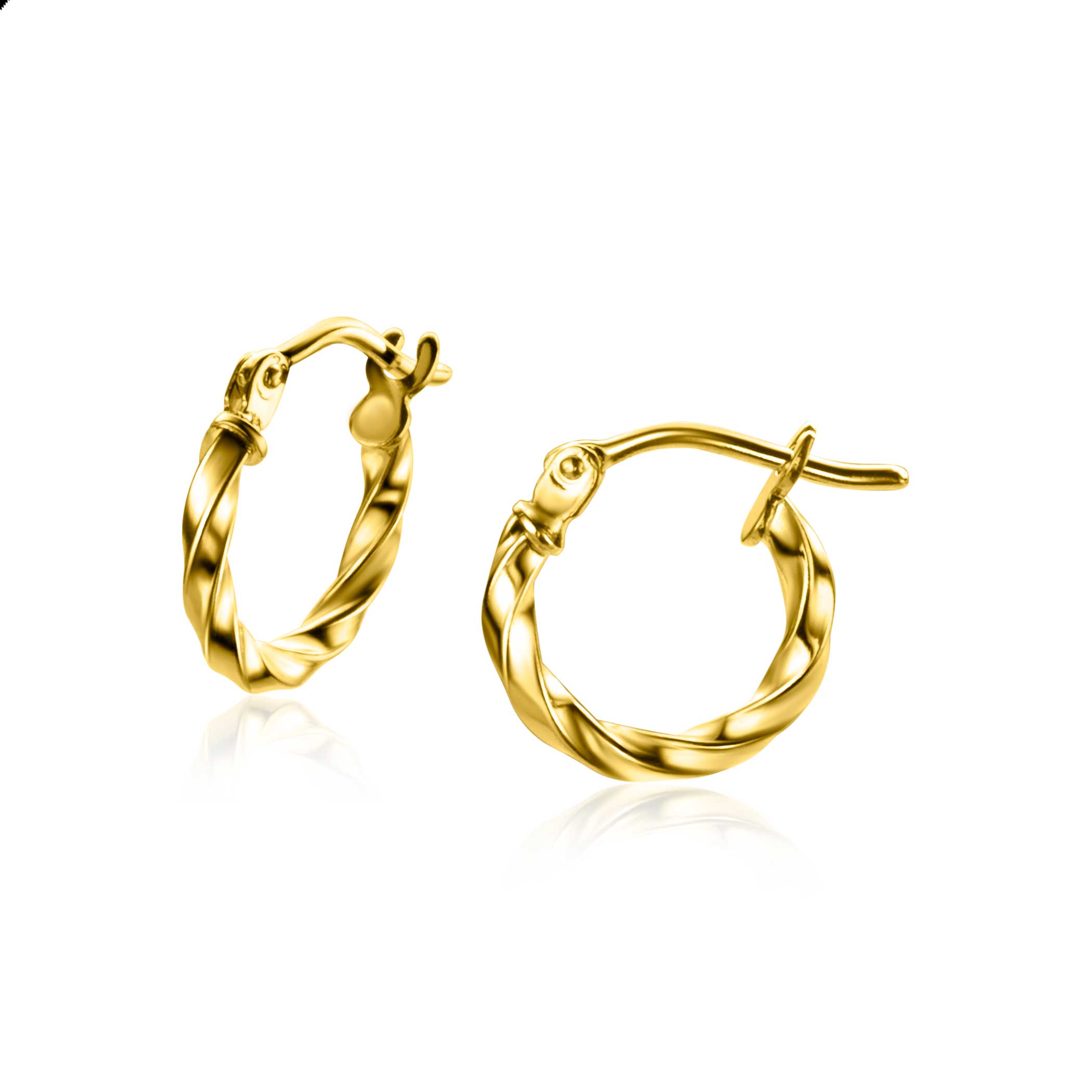 ZINZI GOLD oorringen gedraaide buis 11,4 x 1,7mm
