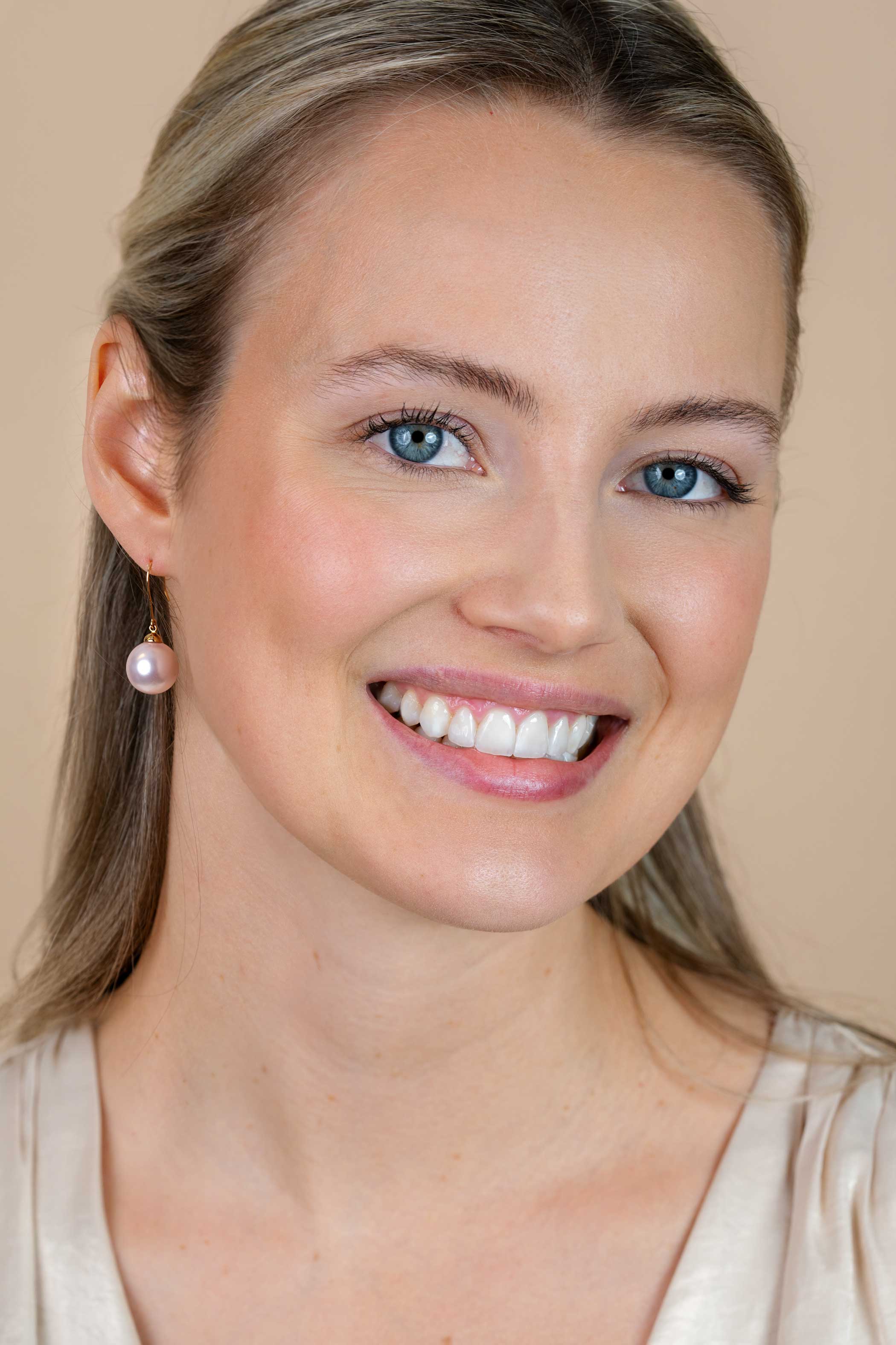 30mm ZINZI Gold 14 Karat goldene Ohrhänger mit runder rosa Swarovski-Kristallperle 12mm ZGO25R