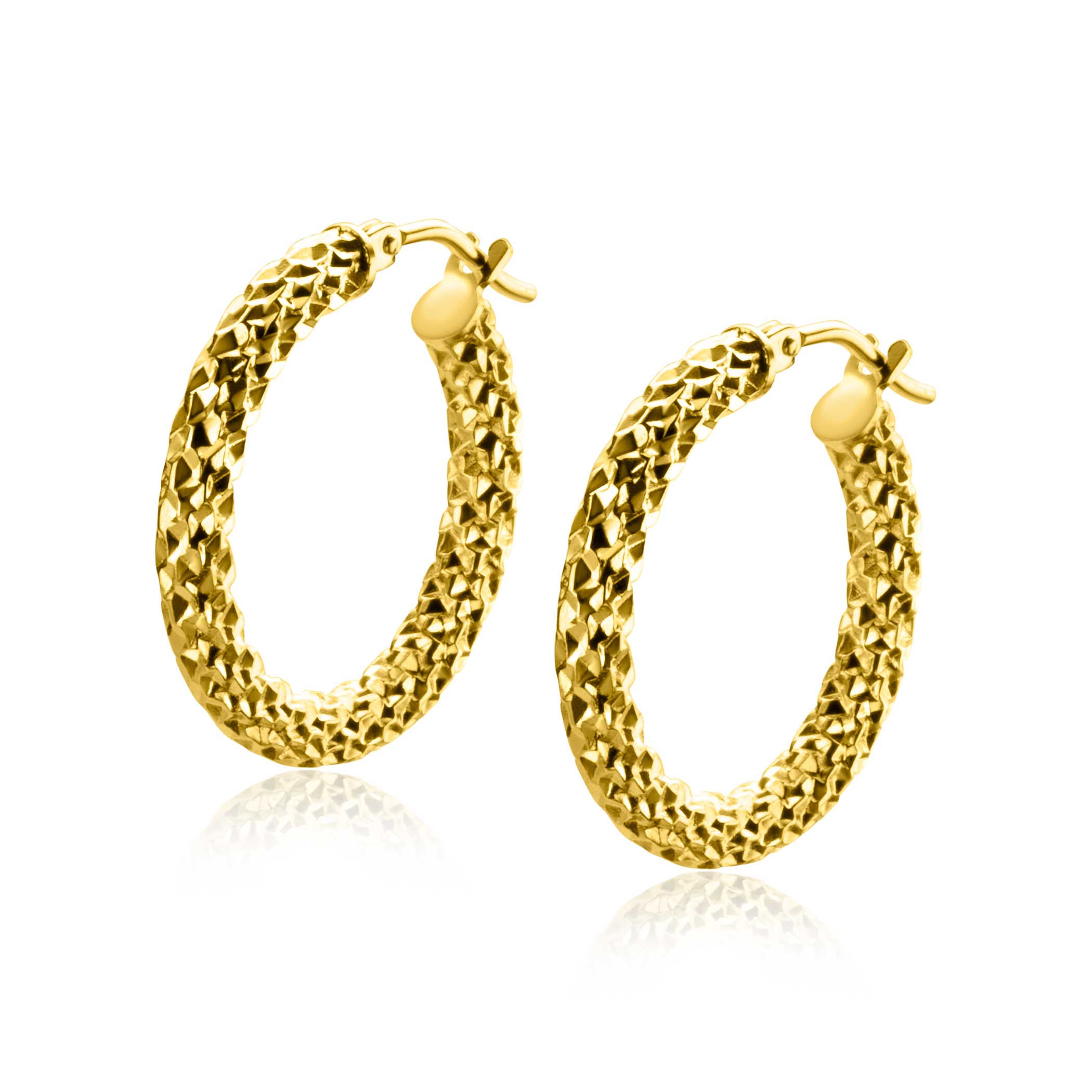 ZINZI GOLD oorringen bewerkt 22x3mm