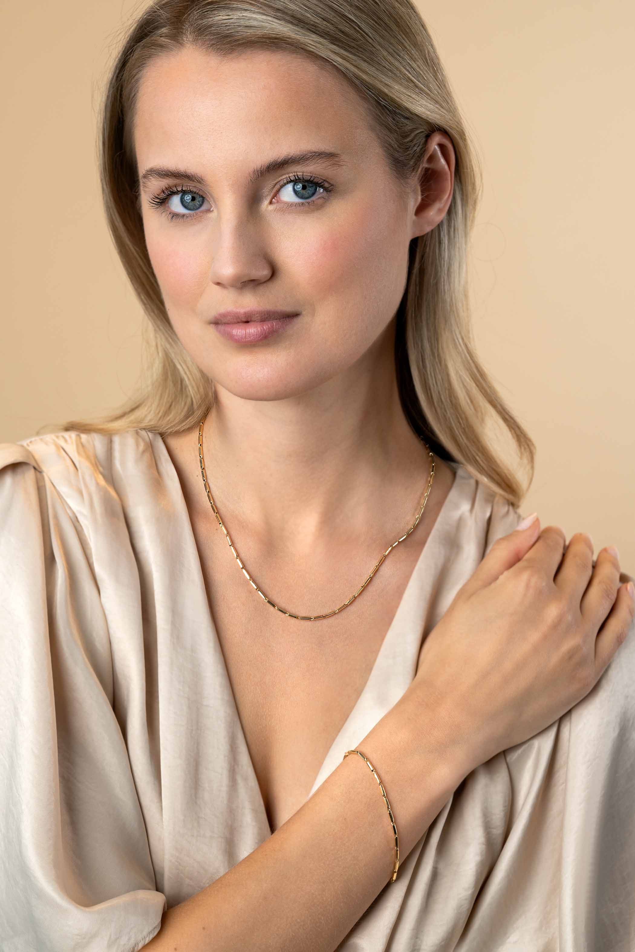 ZINZI GOLD collier staafjes 43cm