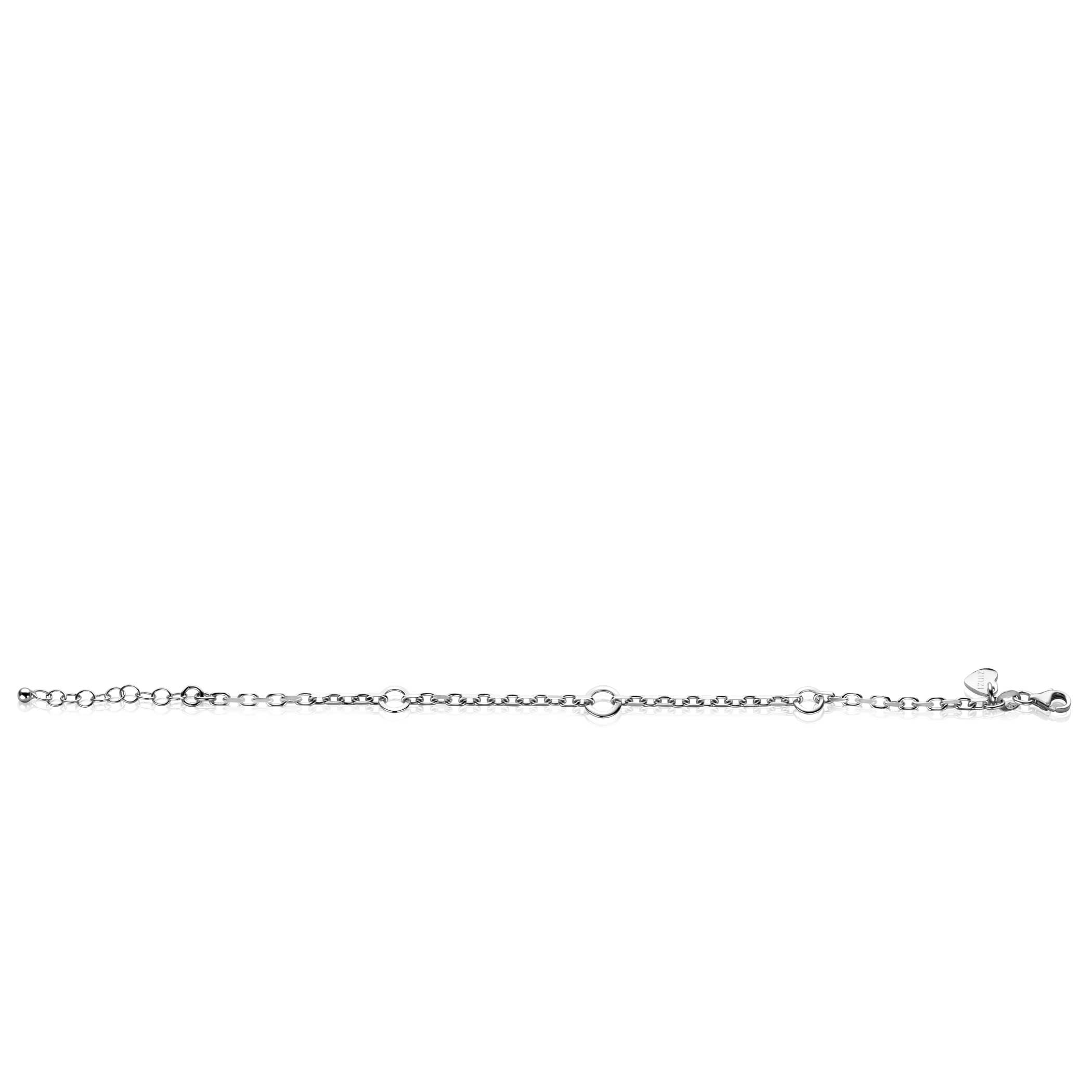 ZINZI zlv. armband anker en open rondjes