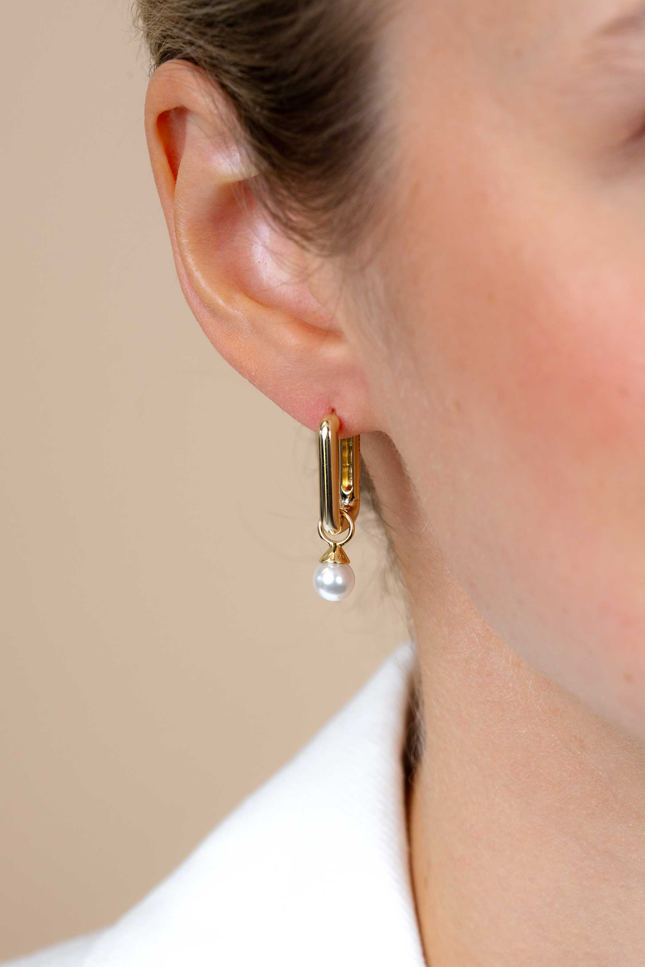 ZINZI silbernes Luxus Ohrringe 14K gelb vergoldet 18x3mm ovale Form ZIO2222G