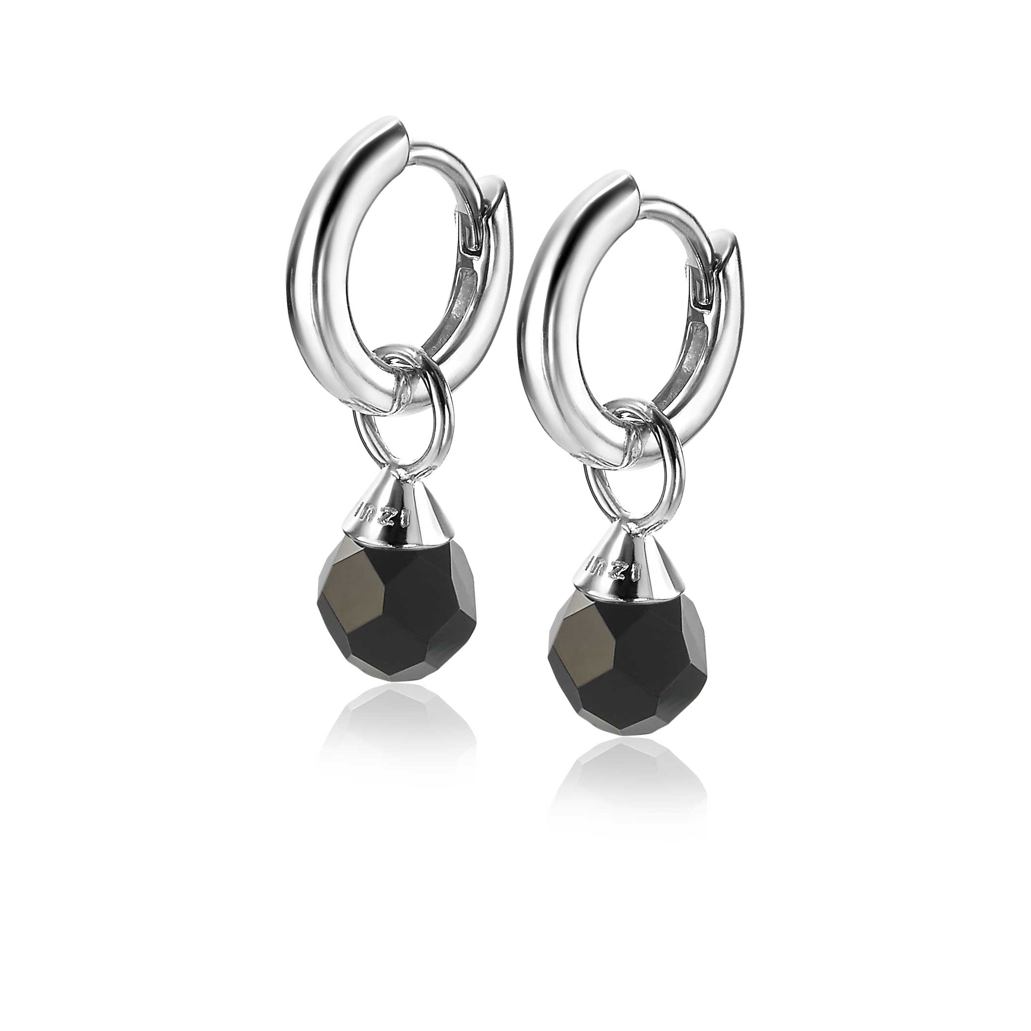 ZINZI silberne Ohrhänger schwarze Perle 6mm ZICH1749Z