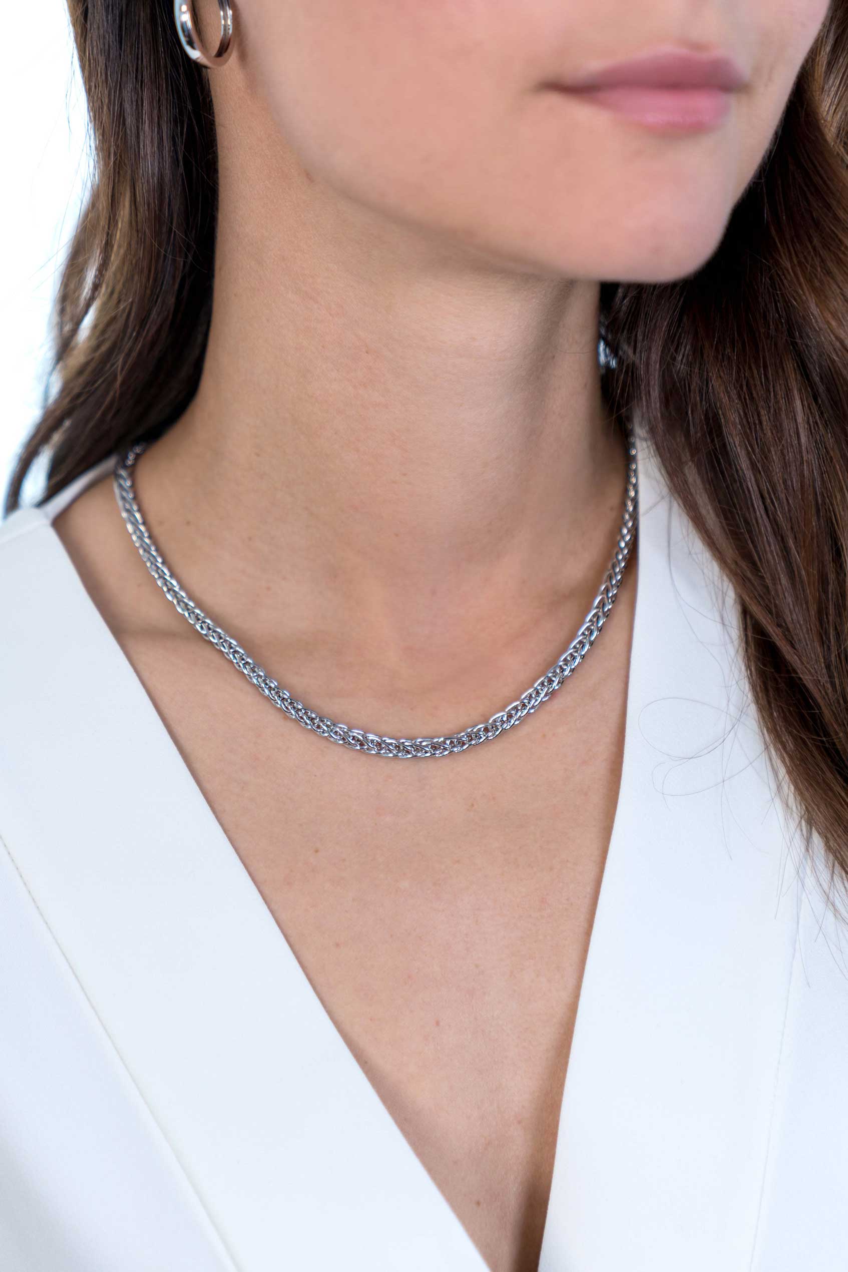 ZINZI silberne Kette vossenstaart 5mm breit 45cm ZIC2214