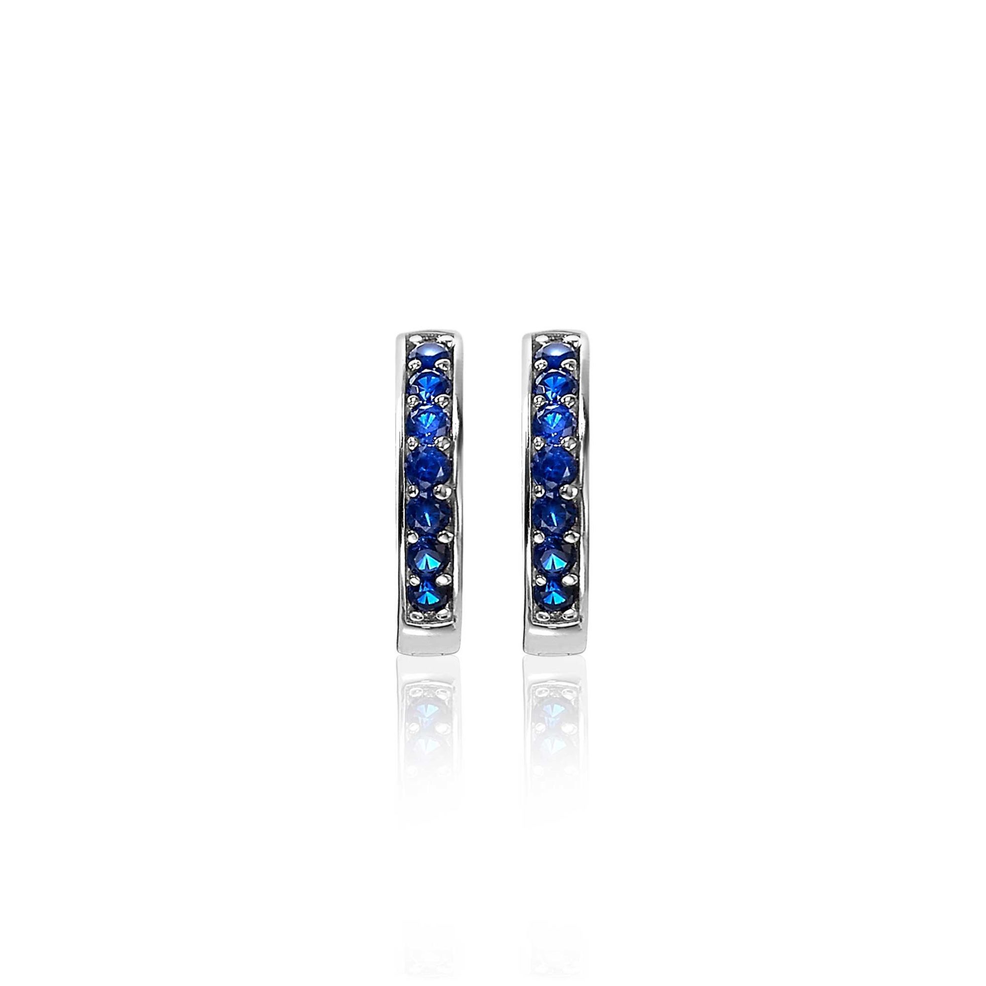 Zinzi silberne Ohrringe 15 x 3mm dunkelblau ZIO191DB