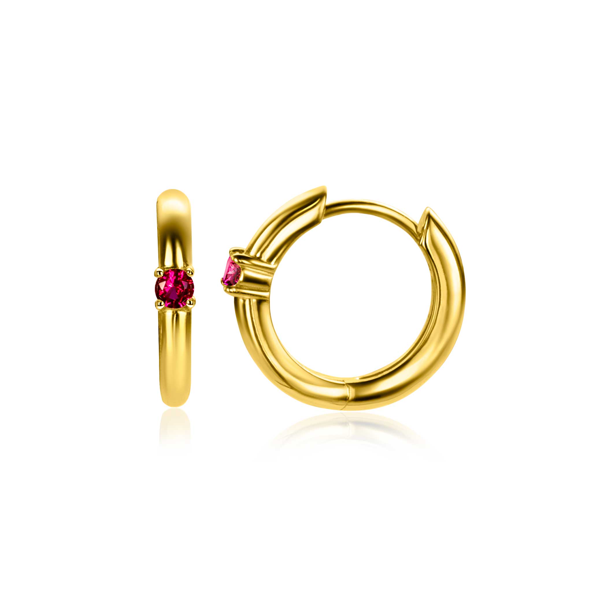 ZINZI zlv. oorringen gg.verg birthstones robijn cz