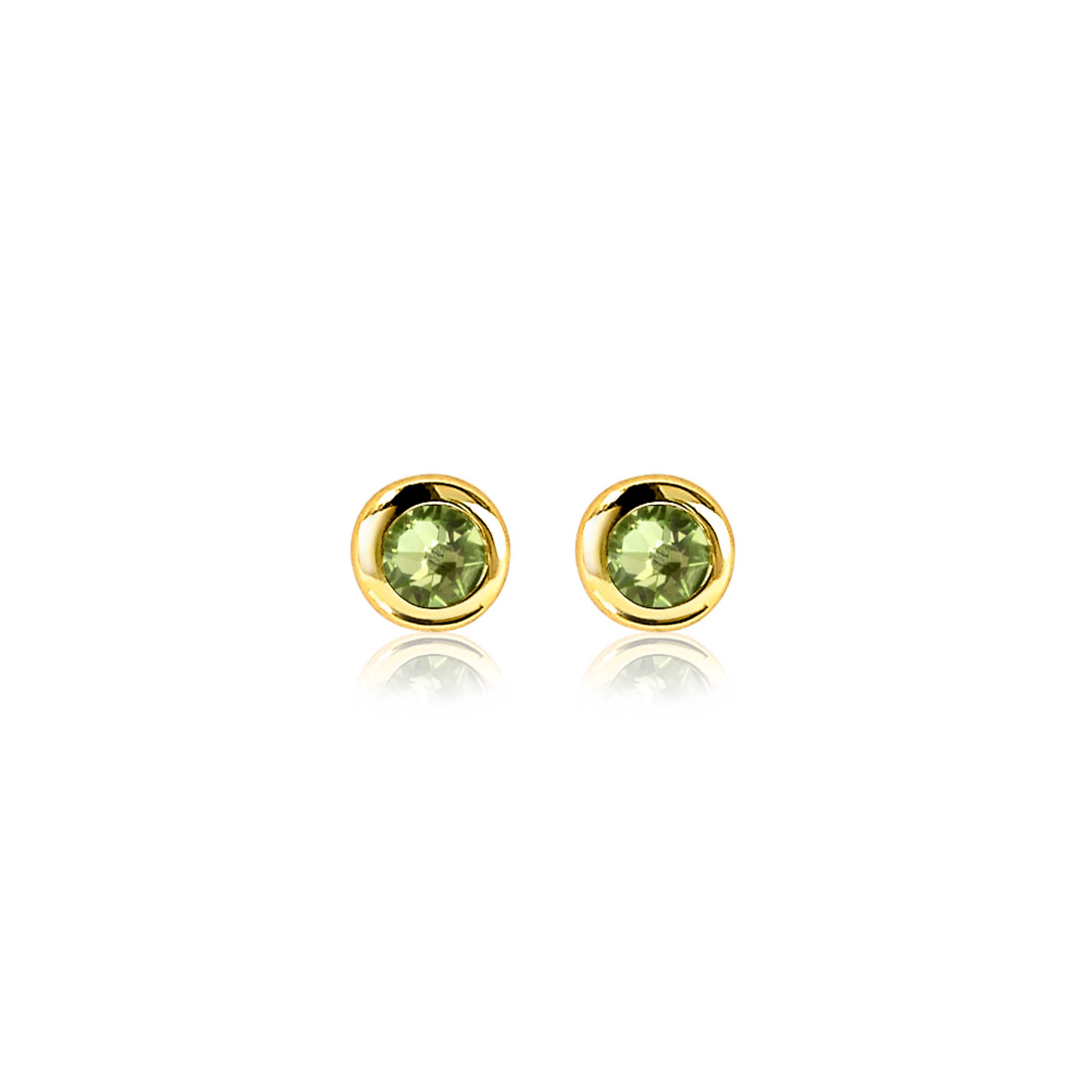 ZINZI zlv.oorknopjes gg.verg.birthstones peridoot cz