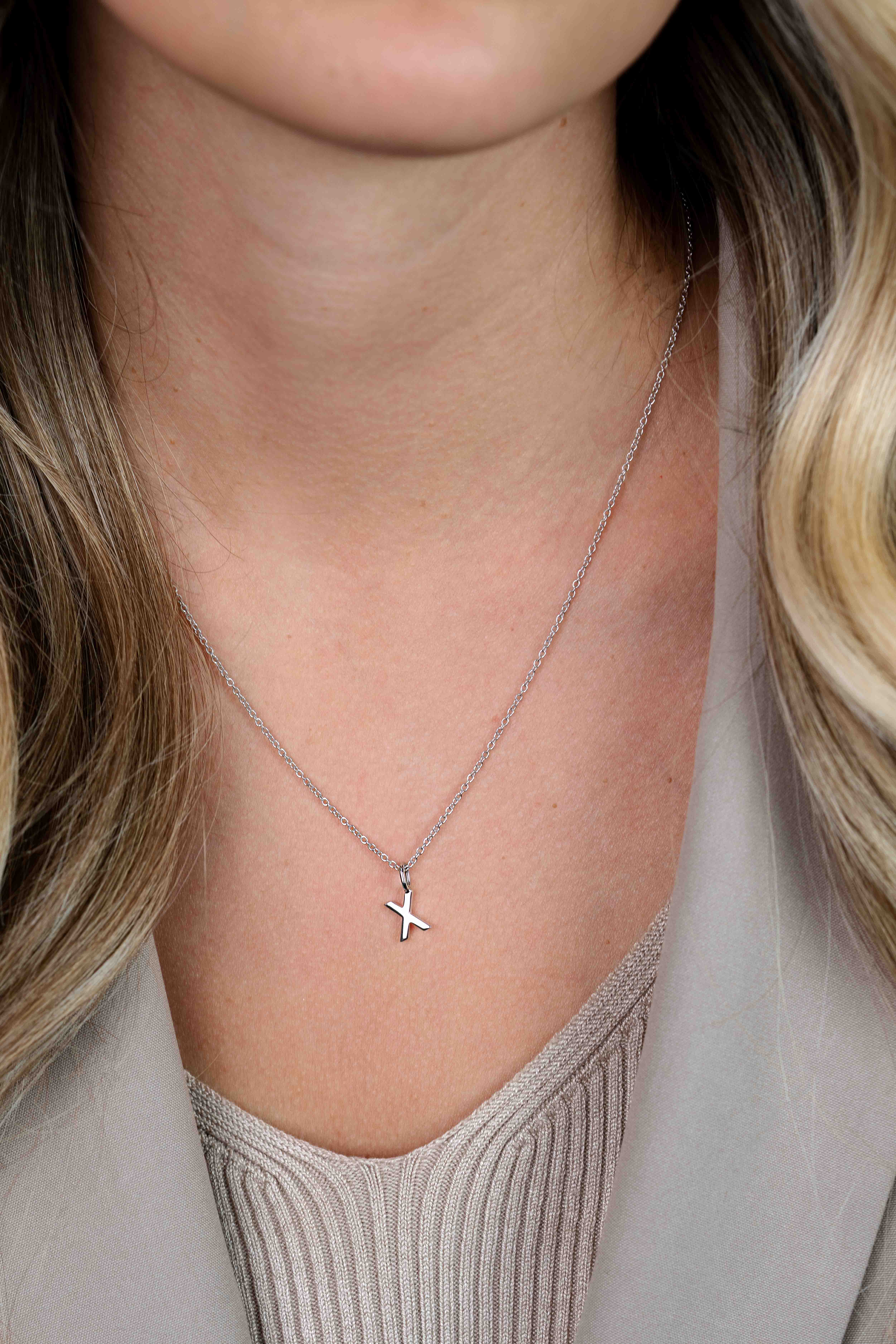 ZINZI silberner Buchstaben Anhänger X ZIH2140X