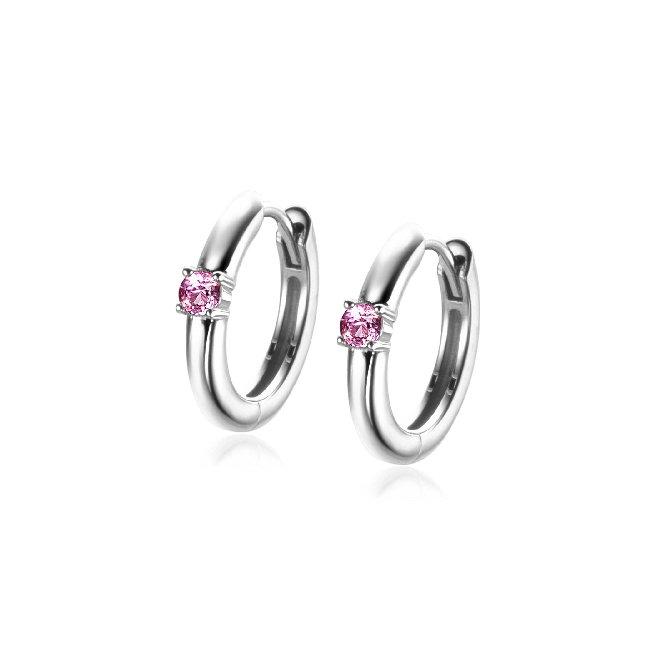 ZINZI zlv.oorringen birthstones toermalijn cz