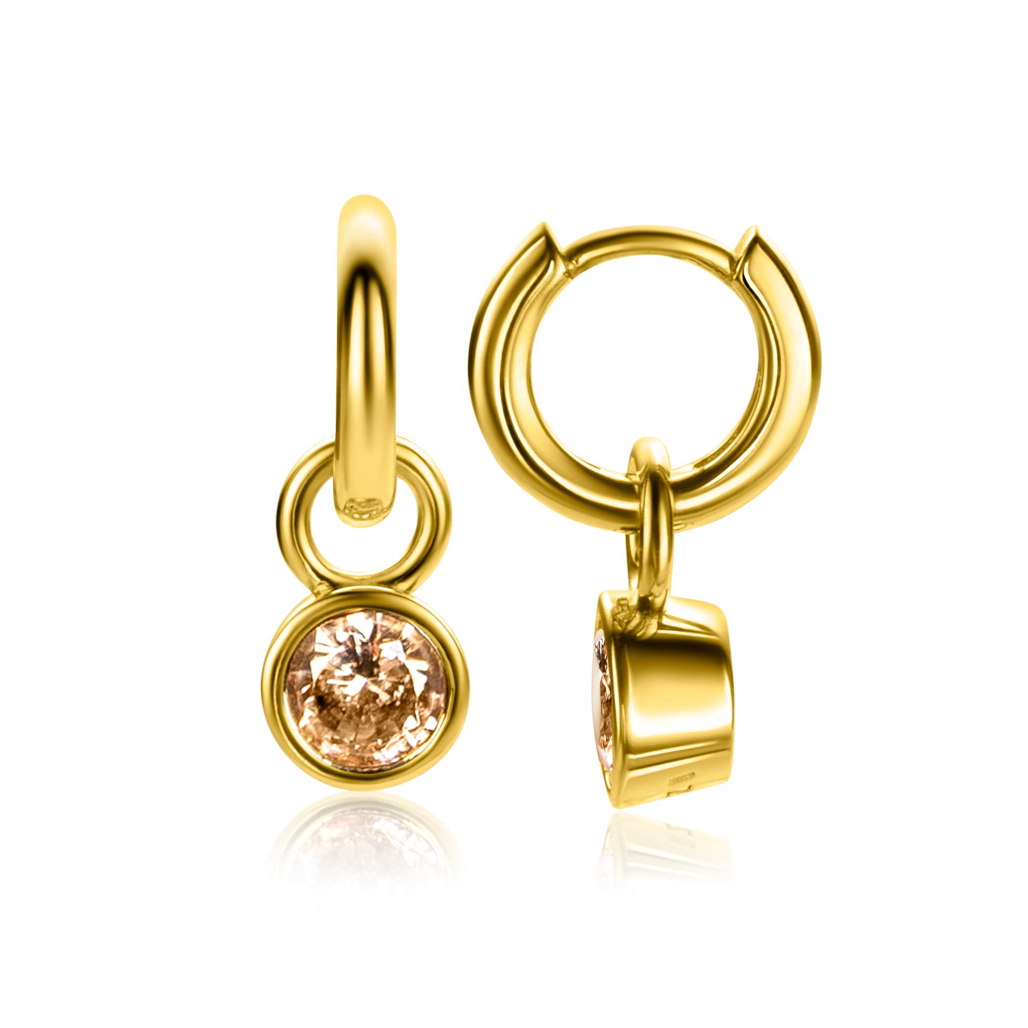 ZINZI zlv.oorbedels gg.verg. birthstones citrien cz
