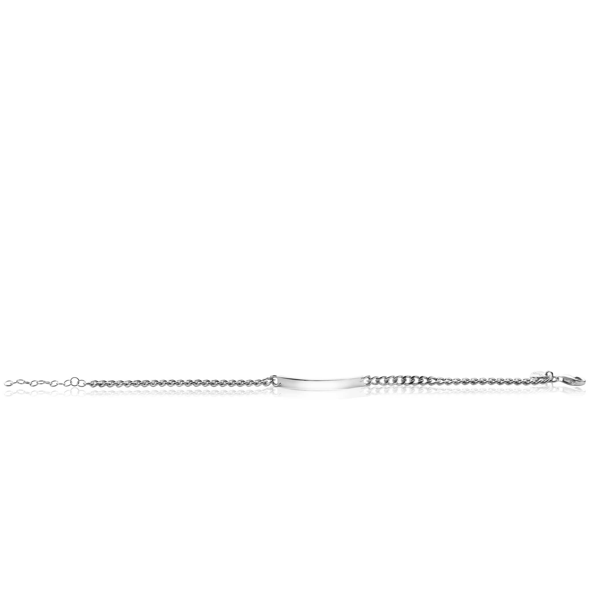 ZINZI silbernes Gourmet Armband 4mm breit mit Platte 18-21cm ZIA2271